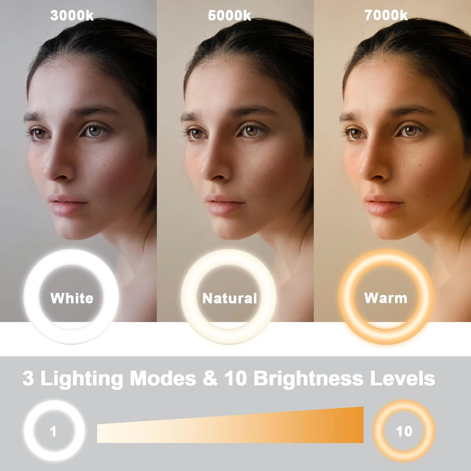 Ring Light Clip on Laptop Monitor, Webcam Light 10 Brightness Level Video Conference Lighting for Remote Working/Zoom Calls/Self Broadcasting/Live Streaming/Video Recording/TikTok Black - Image 2