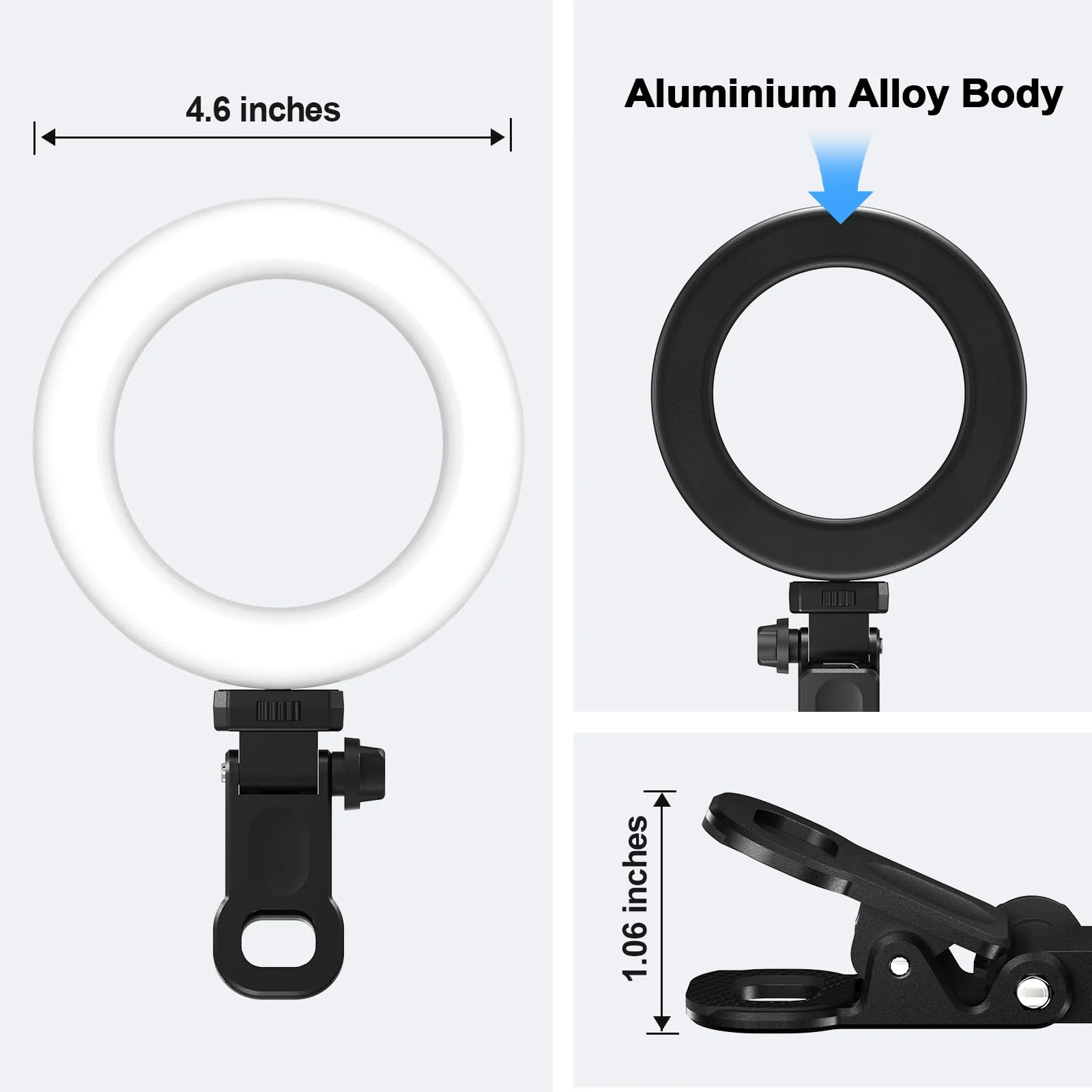 Ring Light Clip on Laptop Monitor, Webcam Light 10 Brightness Level Video Conference Lighting for Remote Working/Zoom Calls/Self Broadcasting/Live Streaming/Video Recording/TikTok Black - Image 6