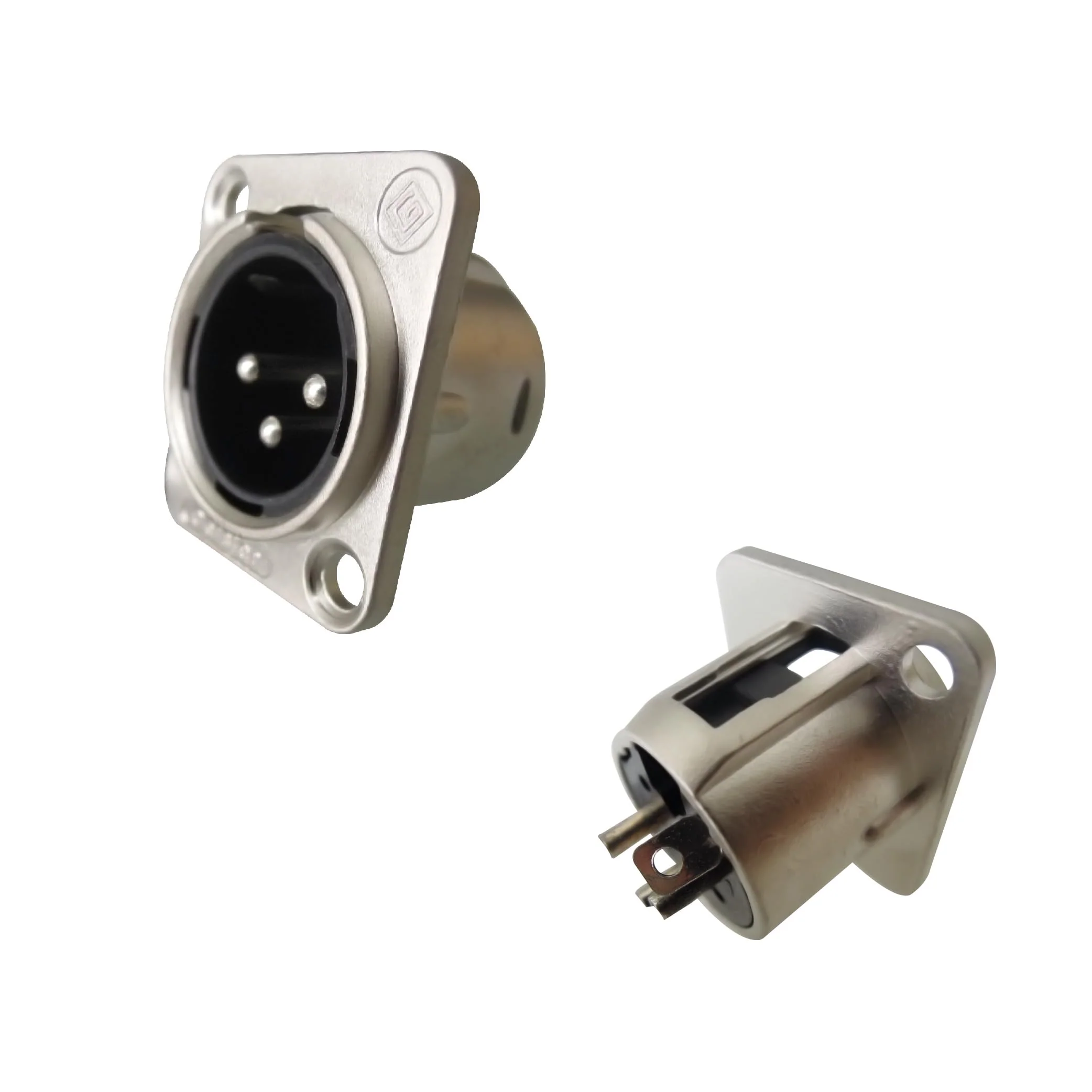 RIVIERA XLR Panel Chassis 3pin Male with Fine Chrome-Plated Metal Housing and Silver-Plated Contacts (25 Pack Silver Male) 25 Pack Male Silver - Image 5