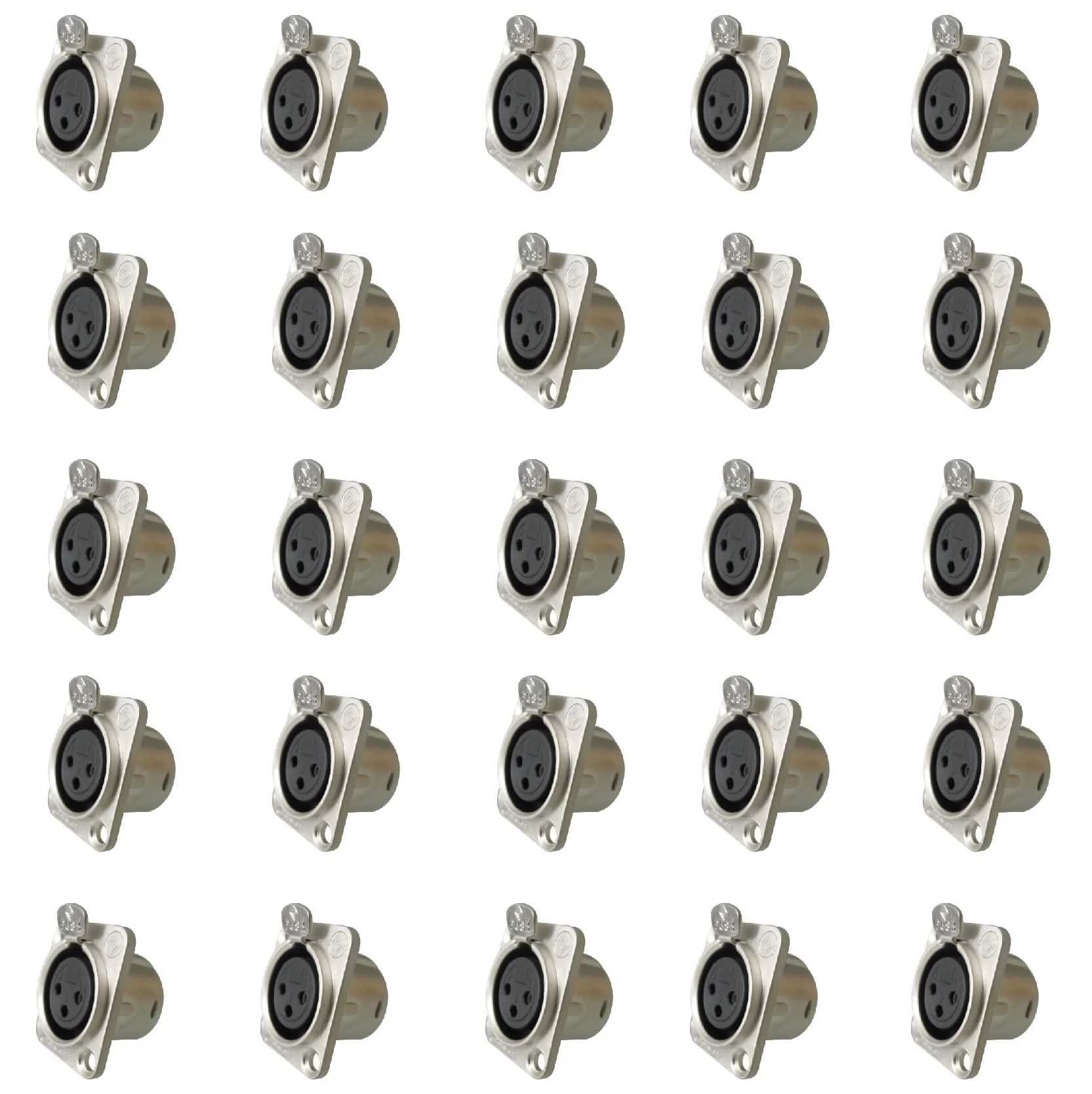 RIVIERA XLR Panel Mount Chassis 3pin Female with Fine Chrome-Plated Metal Housing and Silver-Coated Contacts (25 Pack Silver Female) 25 Pack Female Silver - Image 9