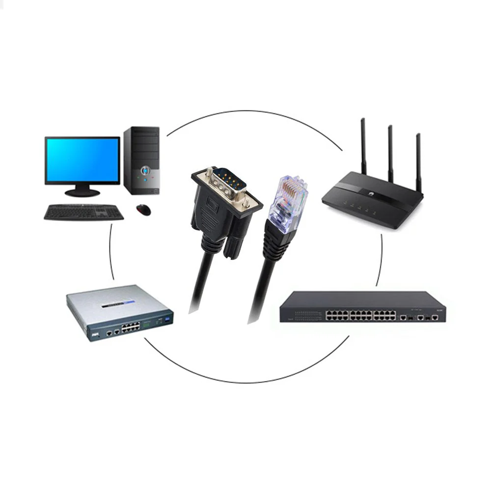 RJ45 to RS232,DB9 9-Pin Serial Port Male to RJ45 Female Cat5 Ethernet LAN Console 4.9Ft - Image 5
