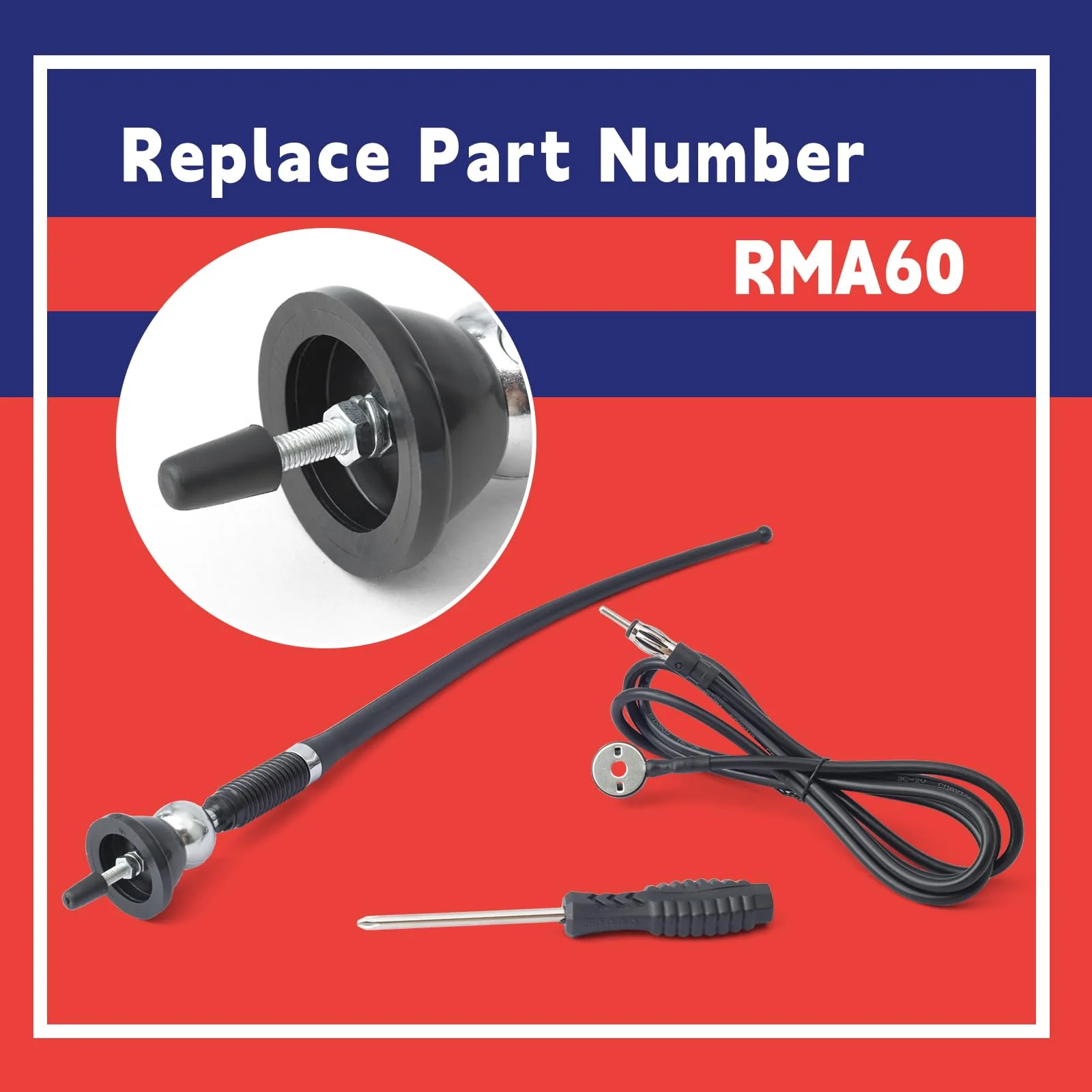 RMA60 Rubber Radio Antenna Replacement for John Deere for Kubota for Massey Ferguson for Yanmar Tractor - Image 3