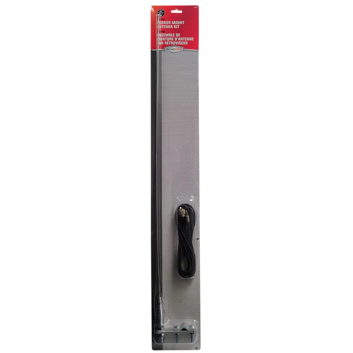 RoadPro (RP-557) 28" AM/FM Mirror Mount Stainless Steel Antenna Kit with 2" Shock Spring - Image 3