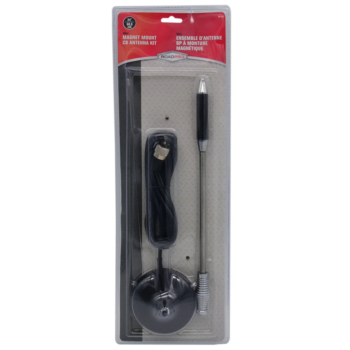 RoadPro (RP-711) 24" Magnet Mount Stainless Steel CB Antenna Kit, Black - Image 2