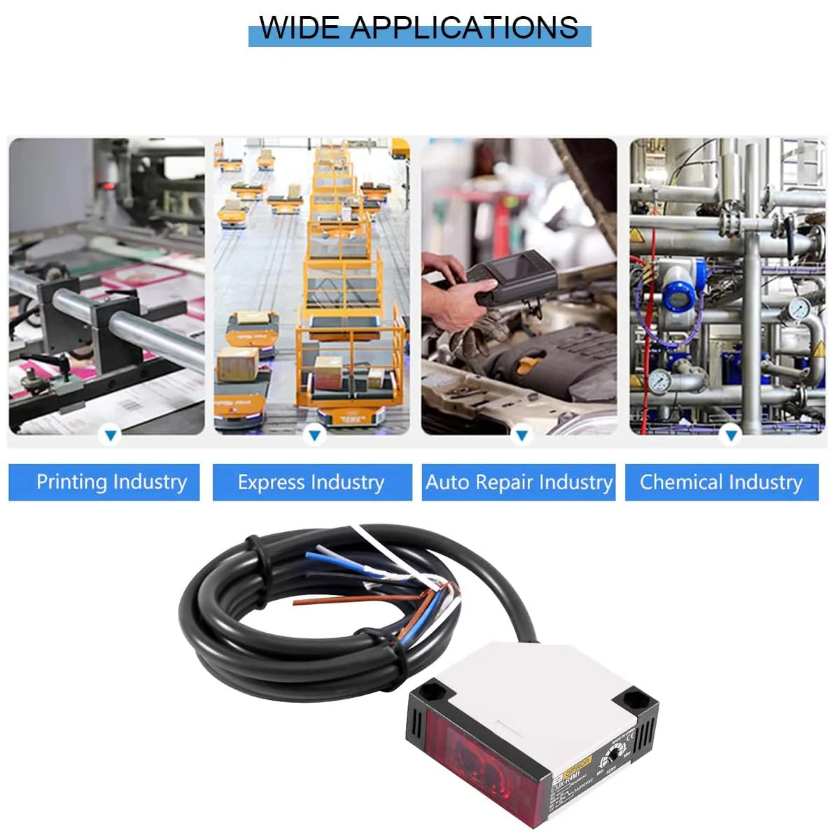Roberee Reflection Light Barrier, E3JK-R4M1 Reflection Photoelectric Sensor AC 90-250V 3A Photoelectric Switch for Automatic Garage Door Alarm Sensor DIY Sensor Stair Light - Image 3