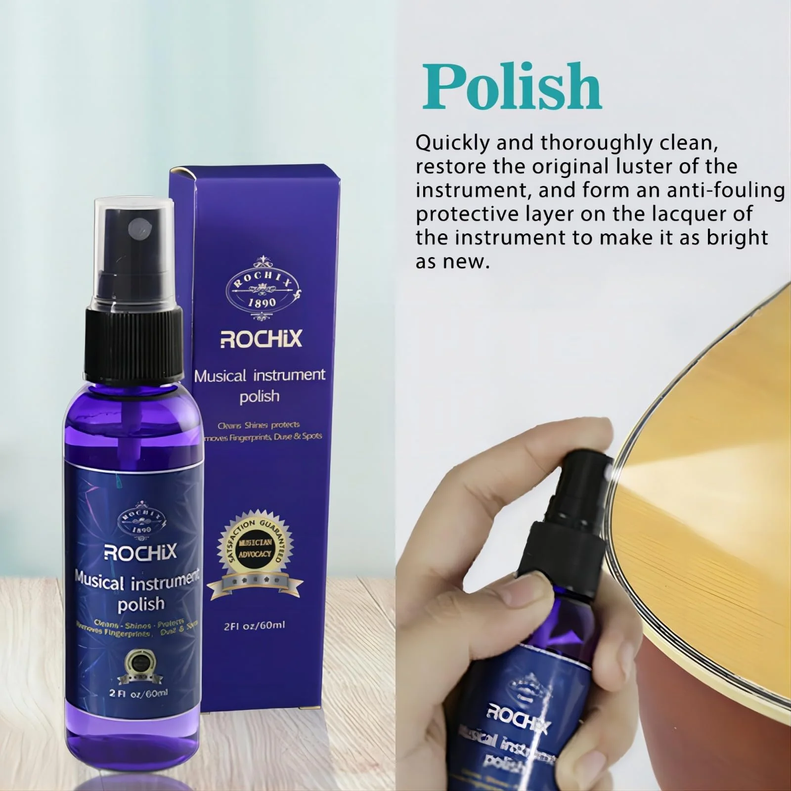 Rochix Premium Guitar Cleaning Care Kit 3-Piece Kit - Guitar Oil and Cleaner for Body and Fretboard Fingerboard - Cleans,Polishes and Protects - Image 5
