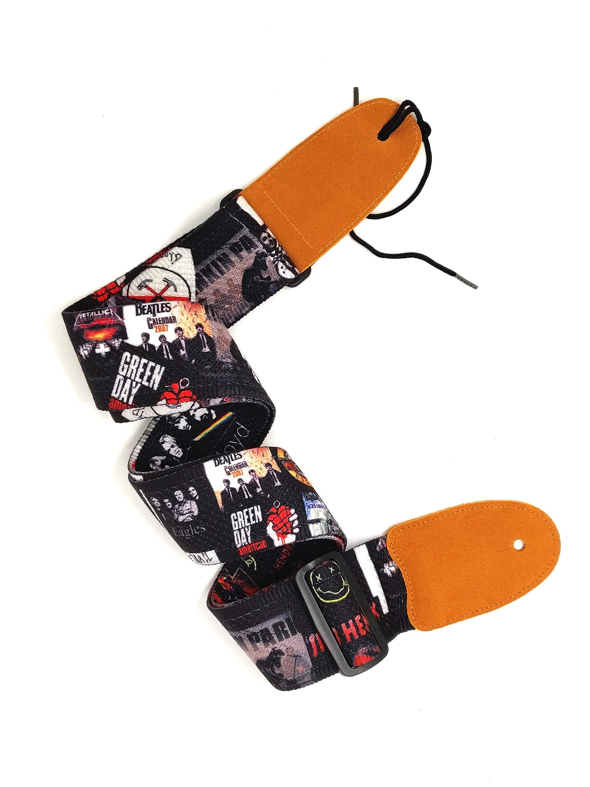 Rock Bands Cotton 2.3 Inches Wide Guitar Strap | 100% Cotton with genuine leather - Image 3