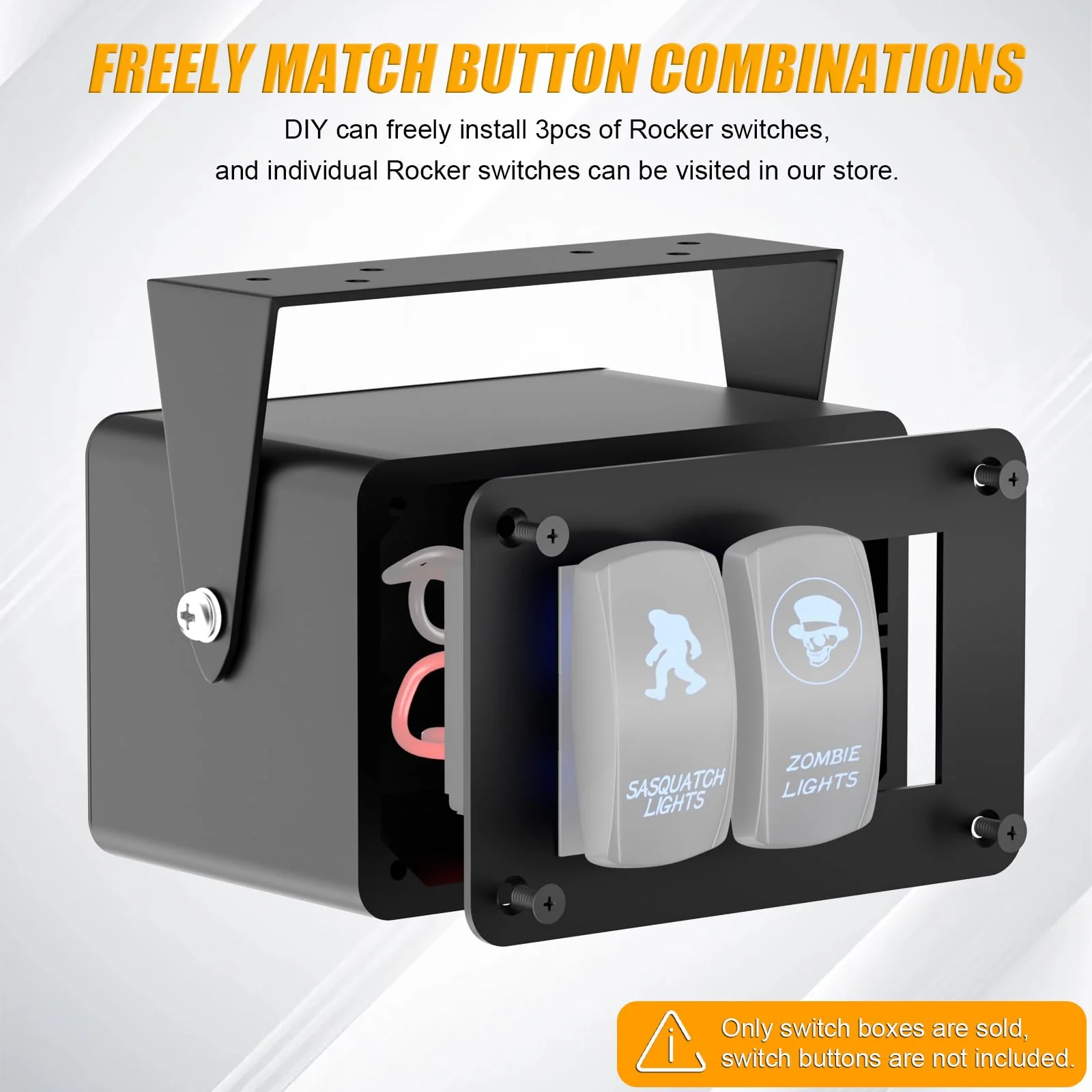 Rocker/Toggle Switch Box - 3 Gang Switches Installation housing for Pickup Truck Car UTV Off Road Marine… Small-3 Gang - Image 2