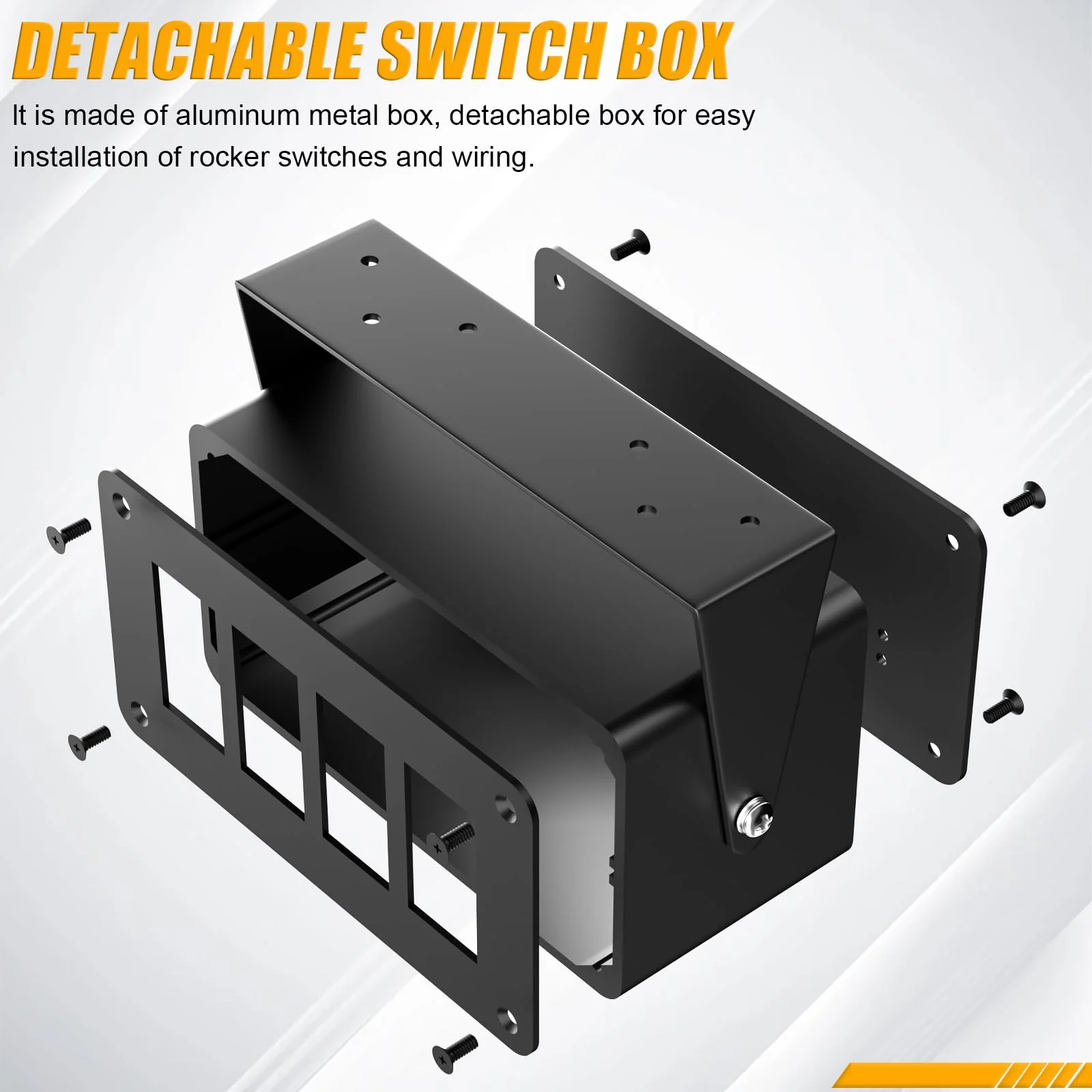 Rocker/Toggle Switch Box - 4 Gang Switches Installation housing for Pickup Truck Car UTV Off Road Marine… (Medium-4 Gang) Medium-4 Gang - Image 3
