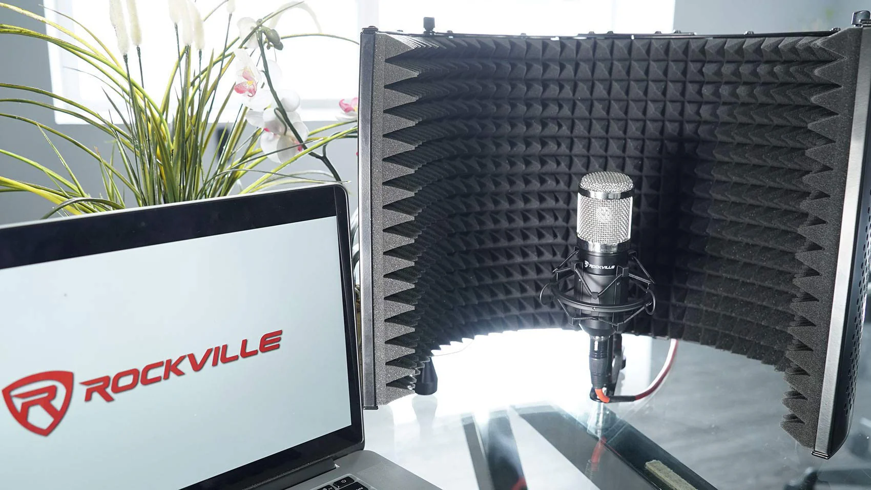 Rockville RCM01 Pro Studio Condenser Microphone, 200 Ohm, Cardioid Pattern, Metal Shock Mount, 30Hz-20kHz Frequency, XLR and 3.5mm Cables, for Vocals and Podcasting - Image 7