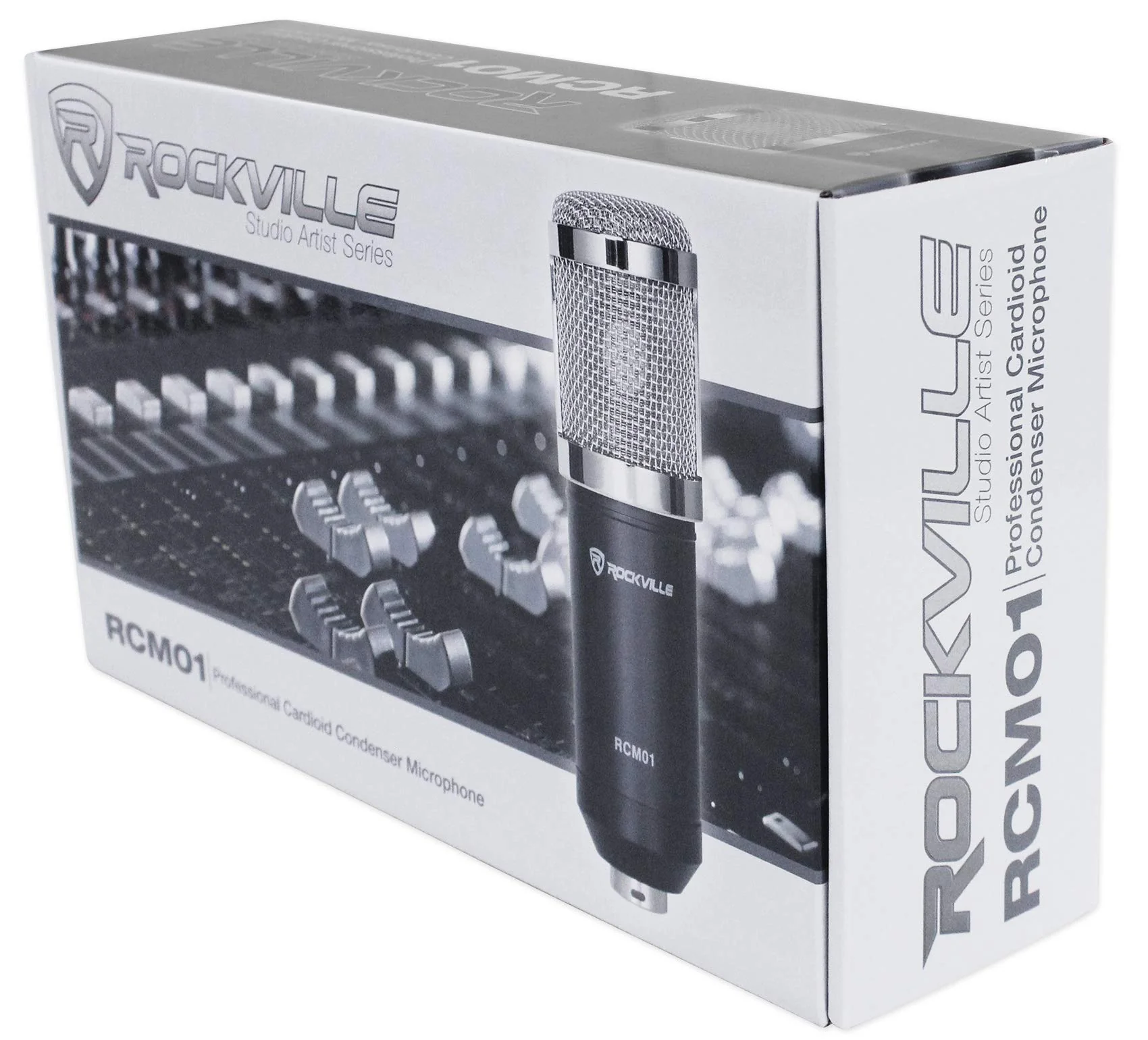Rockville RCM01 Pro Studio Condenser Microphone, 200 Ohm, Cardioid Pattern, Metal Shock Mount, 30Hz-20kHz Frequency, XLR and 3.5mm Cables, for Vocals and Podcasting - Image 8