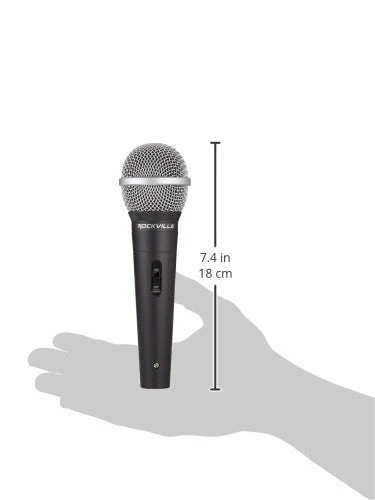 Rockville RMC-XLR Wired Dynamic Microphone, Full Metal Body, M-56 Cartridge, (2) 10 Ft OFC Cables, Mic Clip & Case, for DJs, Karaoke, and Live Performances - Image 3