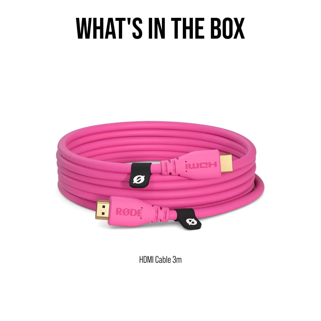 RØDE HDMI-3 Premium High Speed HDMI Cable with Ethernet (3m/10ft, Pink) HDMICABLE3M-P - Image 5