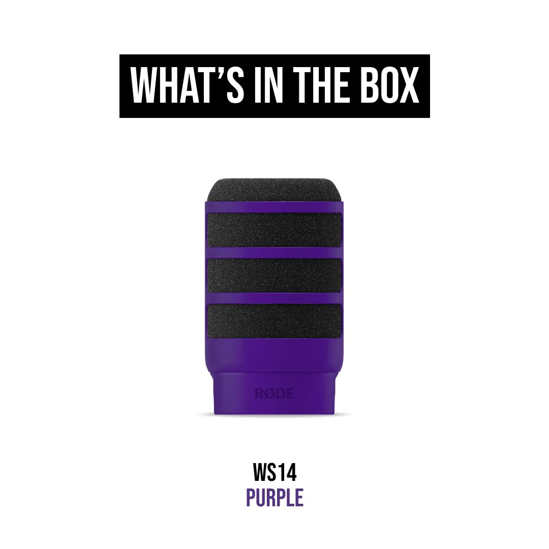 RØDE WS14 Premium Pop Filter for PodMic and PodMic USB (Purple) Purple - Image 4