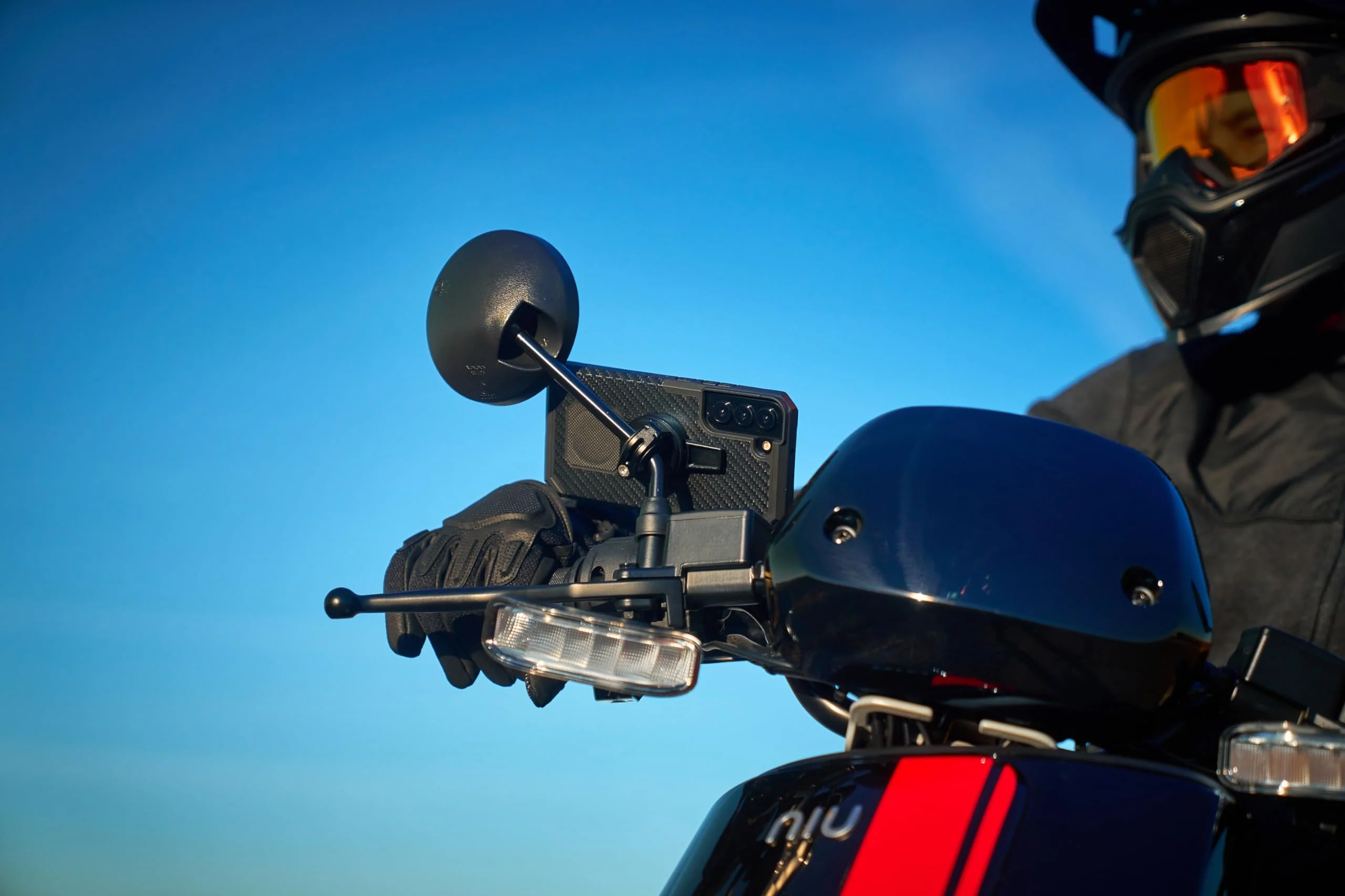 Rokform - Small Bar Mount, Scooter Mirror Mount, for 10mm - 16mm Handlebars, Designed Twist Lock iPhone, Galaxy, Pixel Cases or Universal Adapter (Black) Black - Image 2