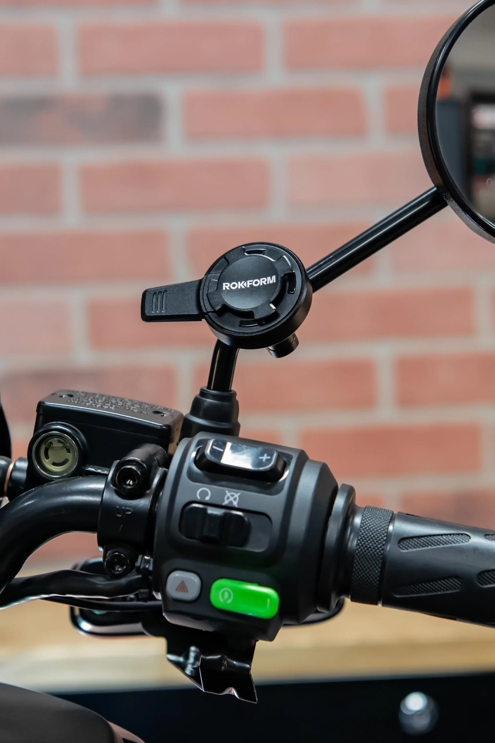 Rokform - Small Bar Mount, Scooter Mirror Mount, for 10mm - 16mm Handlebars, Designed Twist Lock iPhone, Galaxy, Pixel Cases or Universal Adapter (Black) Black - Image 4