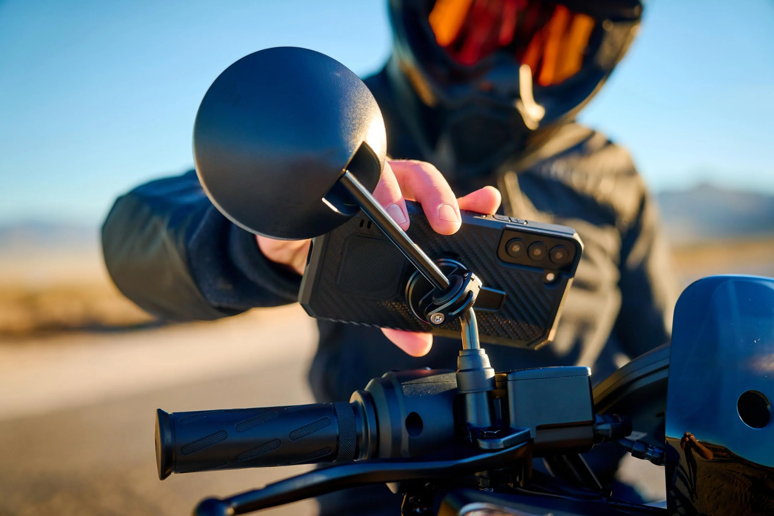 Rokform - Small Bar Mount, Scooter Mirror Mount, for 10mm - 16mm Handlebars, Designed Twist Lock iPhone, Galaxy, Pixel Cases or Universal Adapter (Black) Black - Image 6