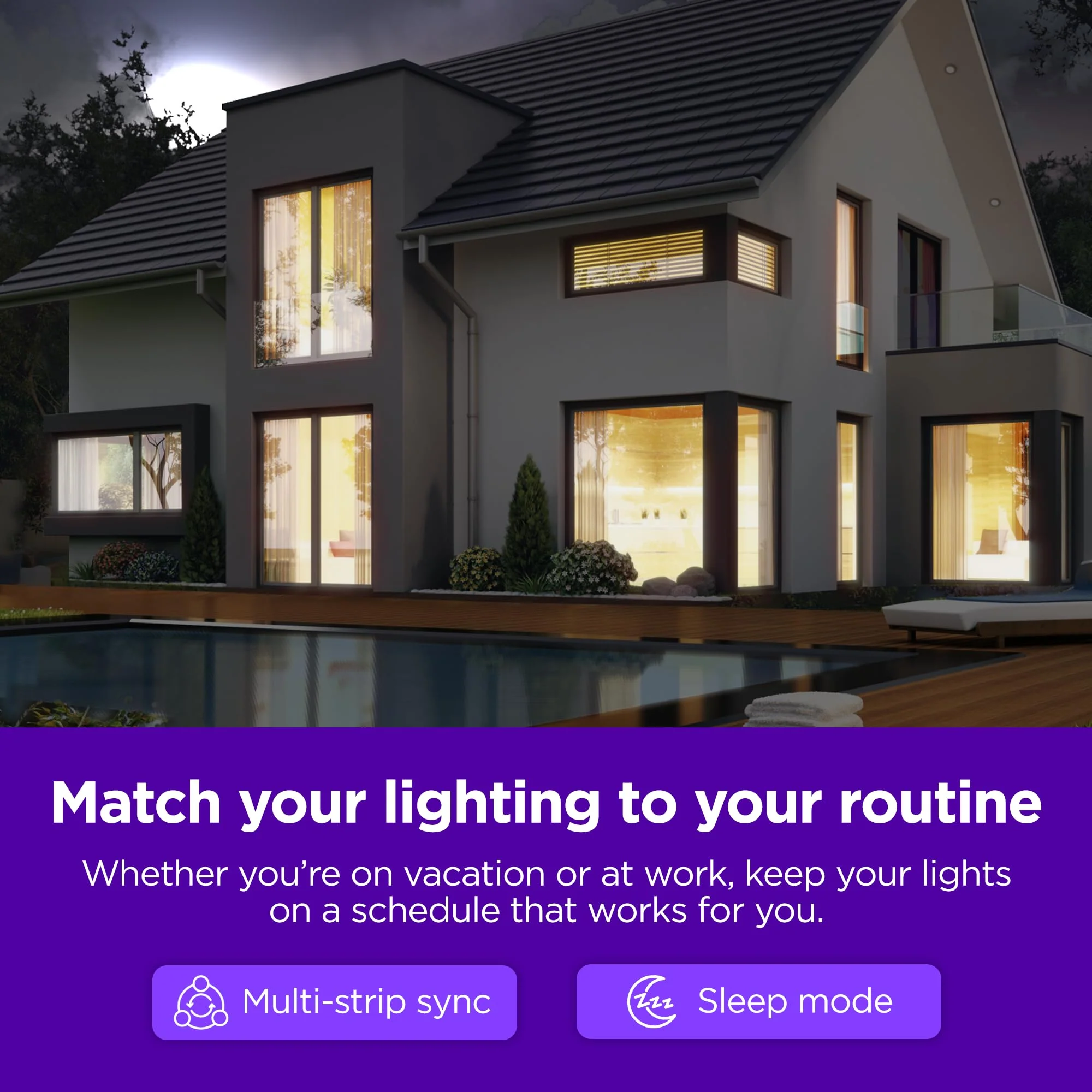 Roku Smart LED Light Strip, 16.4ft - Color Options with Adjustable Brightness & Temperature - Peel & Stick WiFi Smart Strip Lights Works Voice, Alexa & Google Assistant - Smart Home Products - Image 5