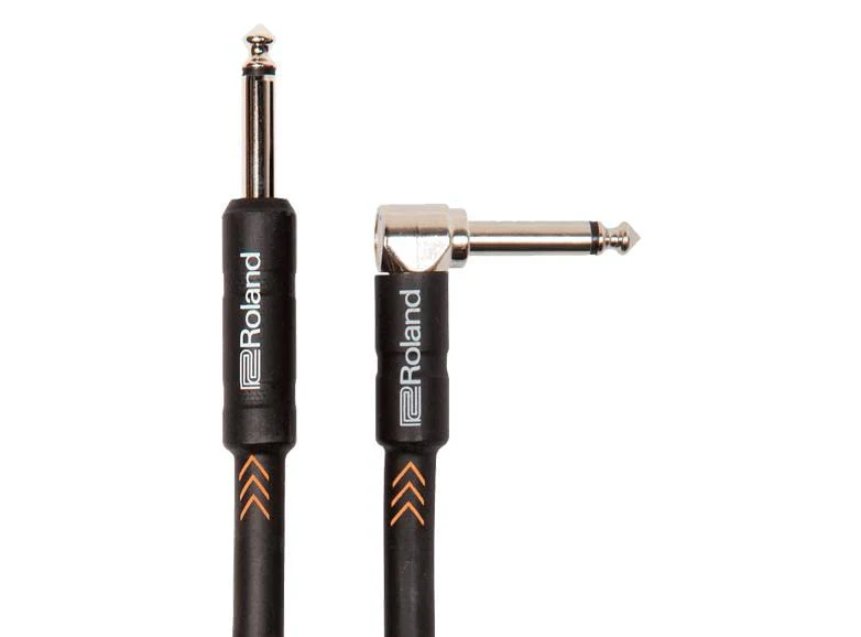 Roland Black Series 15ft / 4.5m Instrument Cable,Angled/Straight 1/4" jack - RIC-B15A - Image 2