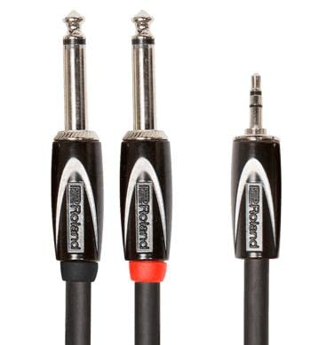 Roland Black Series 3.5mm TRS Male to Dual 1/4-Inch TS Male - 10 Foot (RCC-10-3528V2) - Image 2