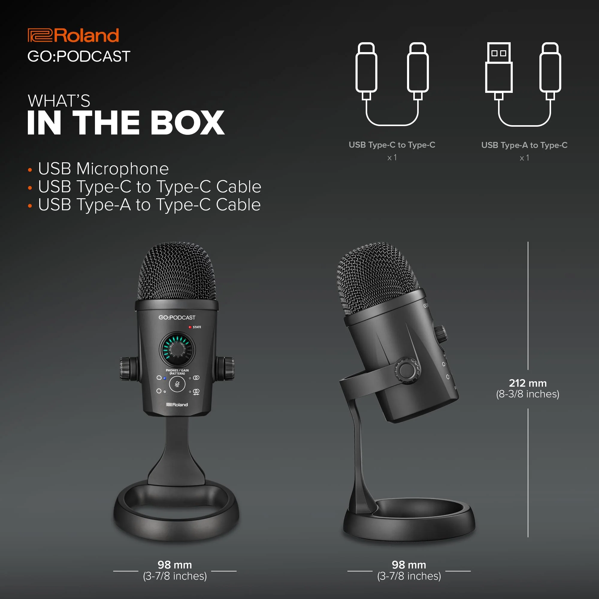 Roland GO:Podcast Video Podcasting Studio for Smartphones | Livestreaming System for Podcasters, Vloggers & More | Intuitive Video App | USB Microphone | Four Polar Patterns - Image 6