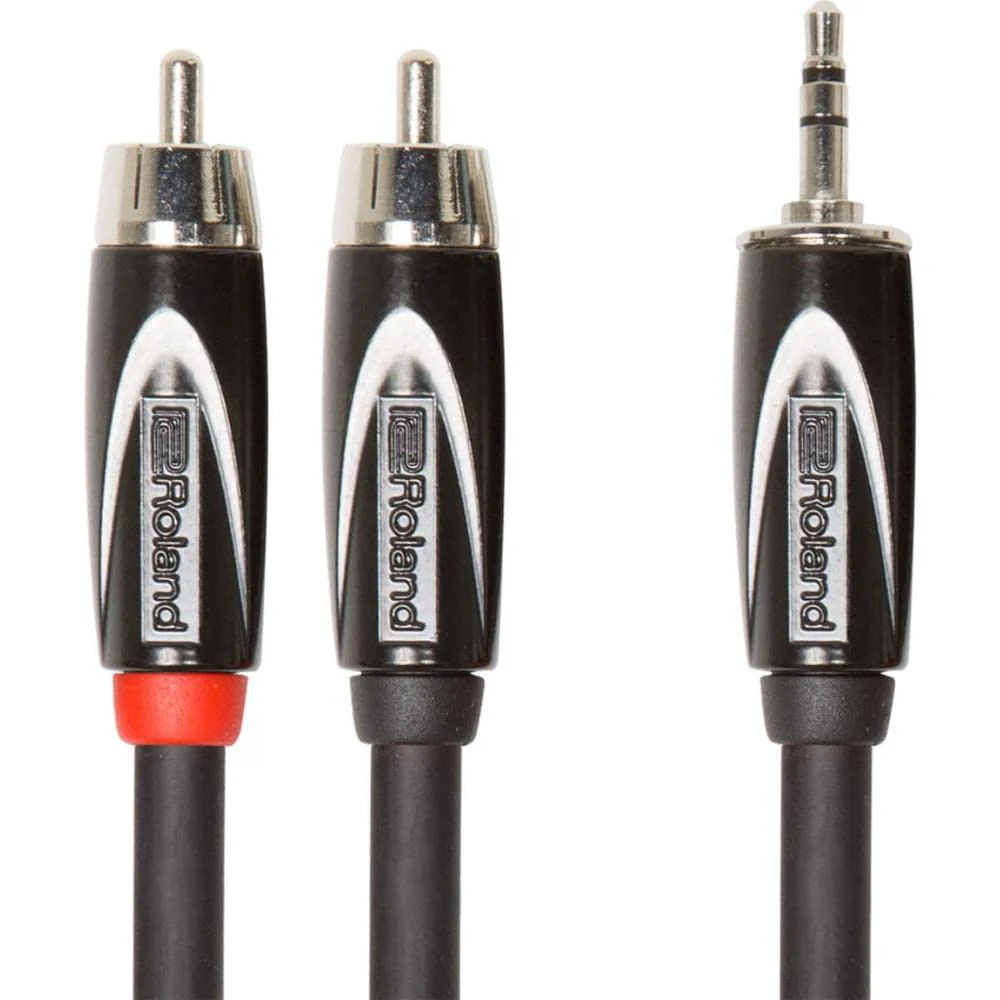 Roland Interconnect Cable 3.5mm TRS to Dual RCA - 3m - 10 Foot (RCC-10-352RV2)