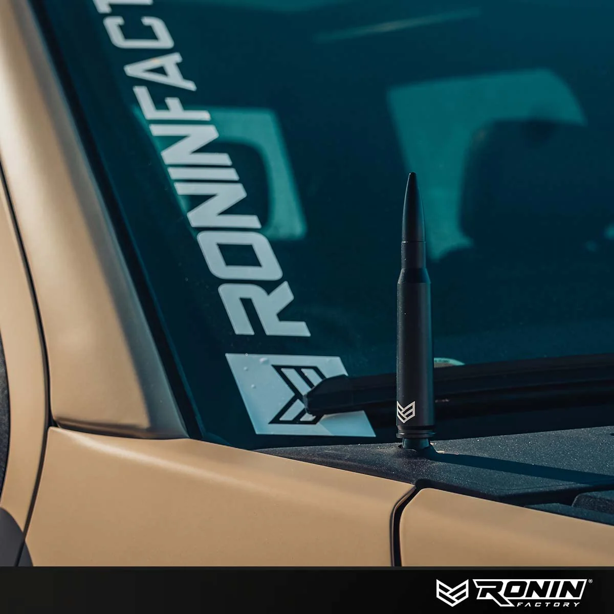 Ronin Factory 50 Cal Bullet Antenna - Ford F150 F250 F350 Super Duty Raptor (Bronco 21-23) Truck Accessory - RAM 1500 Short Antenna Replacement Ford TuffLock Bullet Antenna - Standard - Image 5