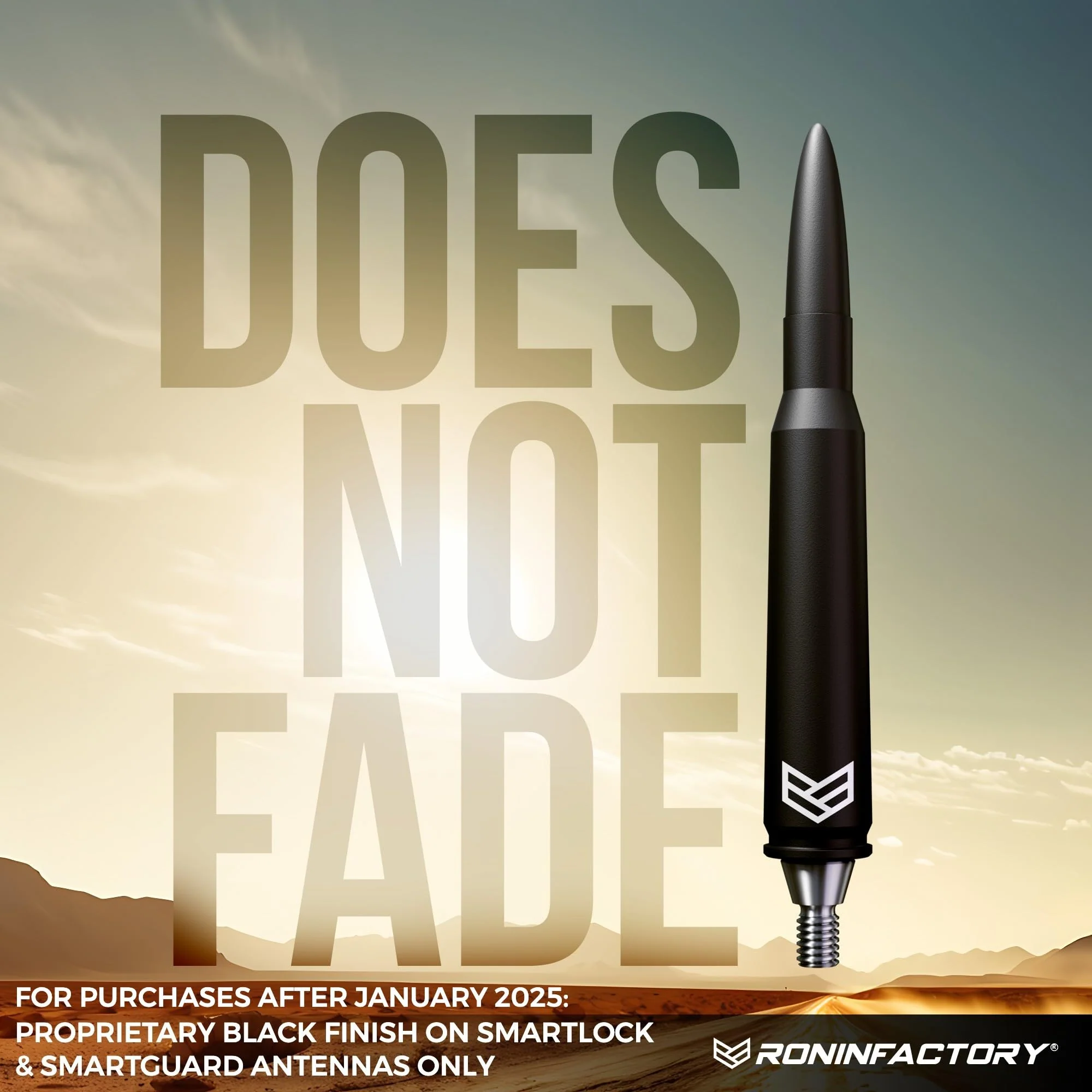 Ronin Factory 50 Cal Bullet Antenna - Ford F150 F250 F350 Super Duty Raptor (Bronco 21-23) Truck Accessory - RAM 1500 Short Antenna Replacement Ford TuffLock Bullet Antenna - Standard - Image 7