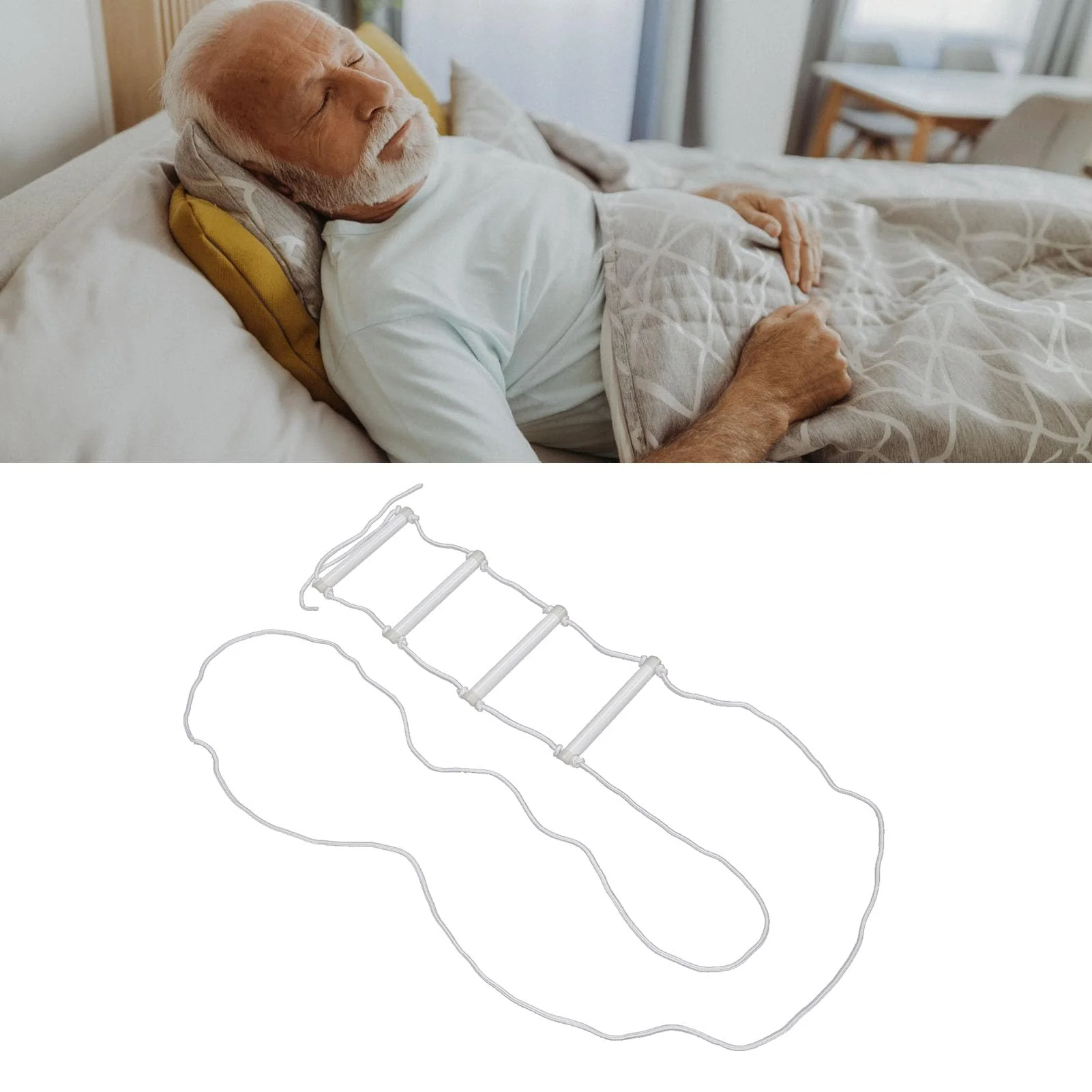 Rope Ladder, Bed Pull Ladder with Built-in Light, for Elderly, Disabled and Injured, Robust with Large Load Capacity, Easy to Install - Image 3
