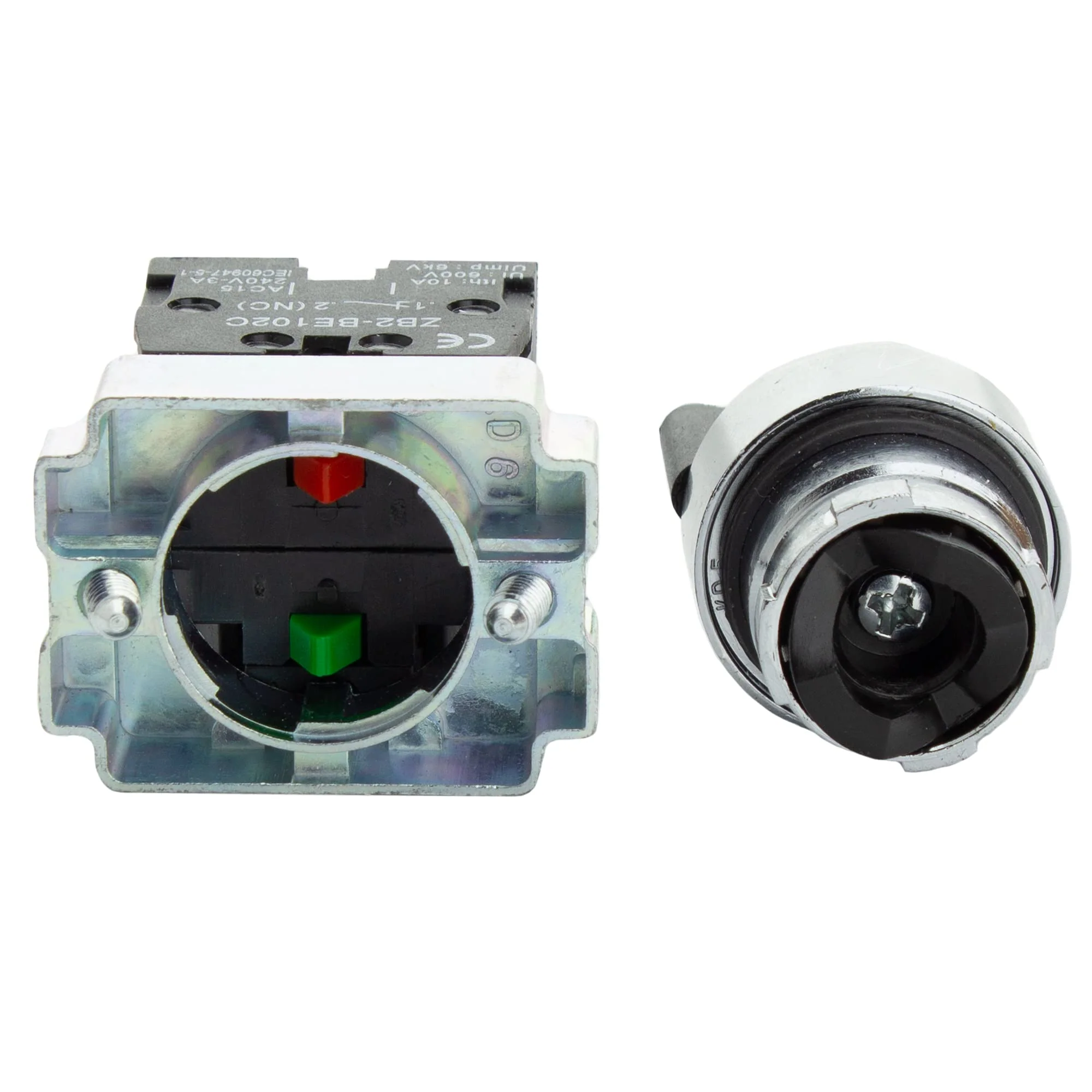 Rotary Switch - 2-Position Selector Switch Maintained - 22mm Mounting Hole - Electric NO NC Latching - 220VAC Voltage and 10A Contact Current - (4 Pack) 4 Pack NO/NC - Image 3