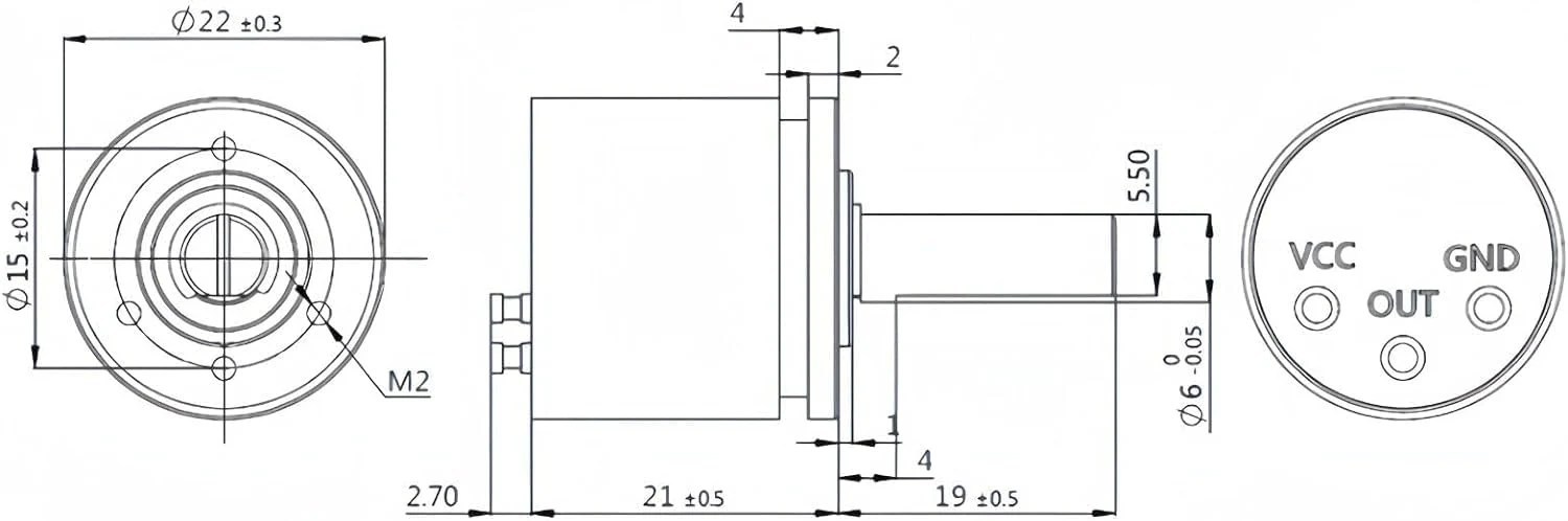 Rotatable Hall Sensor, Rotating Hall Angle Sensor 0-360 Degrees 0.088° Resolution, 12 Bit Rotating Hall Sensor Hall Effect Sensors, Hall Effect Position Sensor, 0-5V Output Full Circle - Image 4