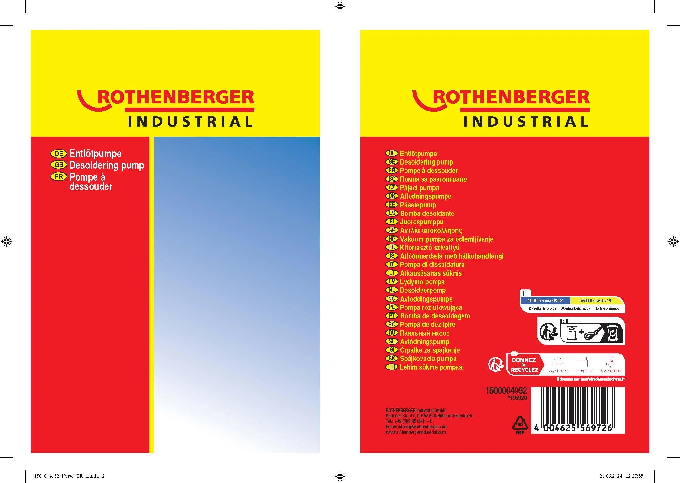 ROTHENBERGER Industrial Desoldering Pump Desoldering Suction Pump Antistatic Pump Soldering Suction Pump Soldering Soldering Soldering Aid Teflon Tip Light Metal 1500004952 - Image 2