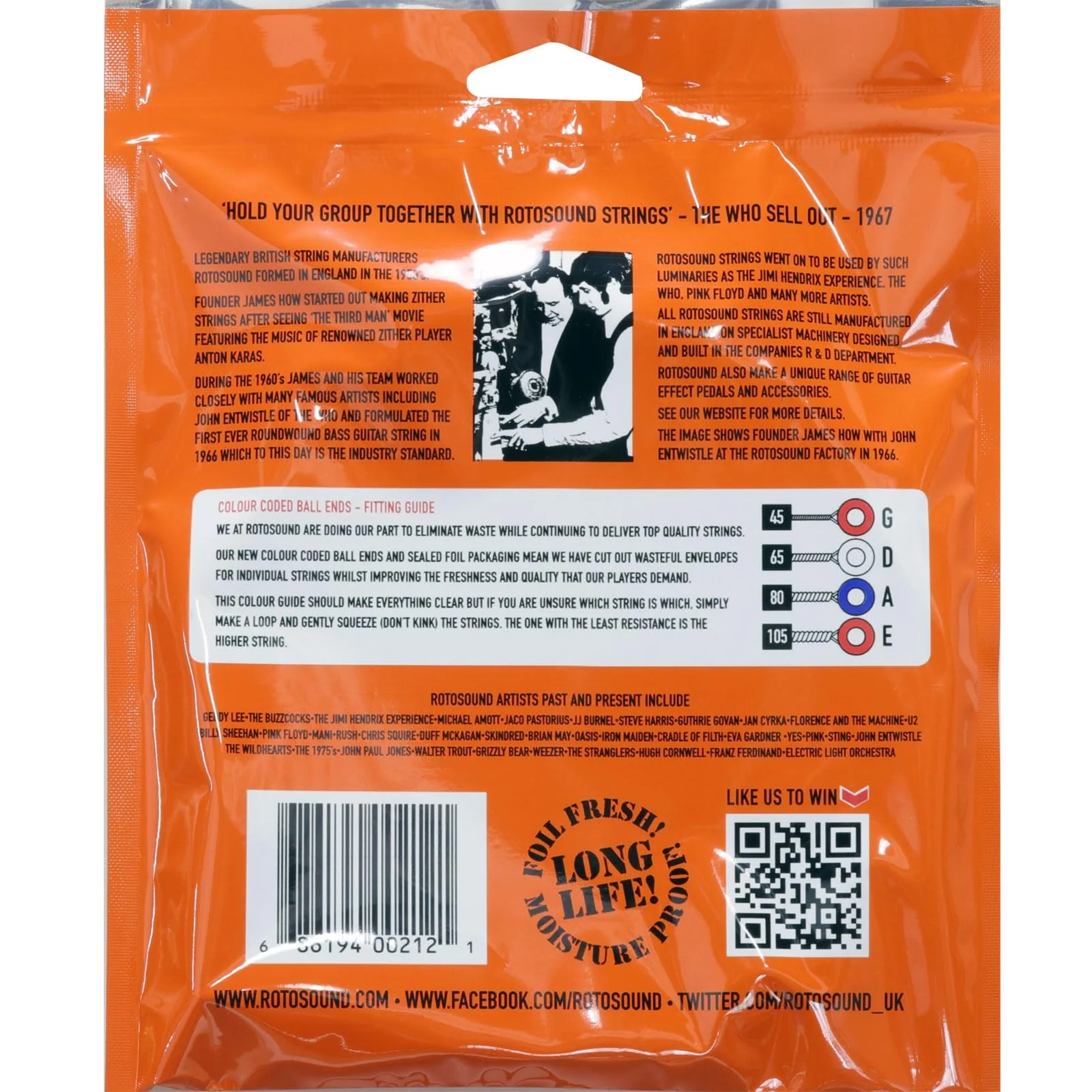 Rotosound CRS RN66LD Swing Bass Strings 45-105 Vintage - Image 2