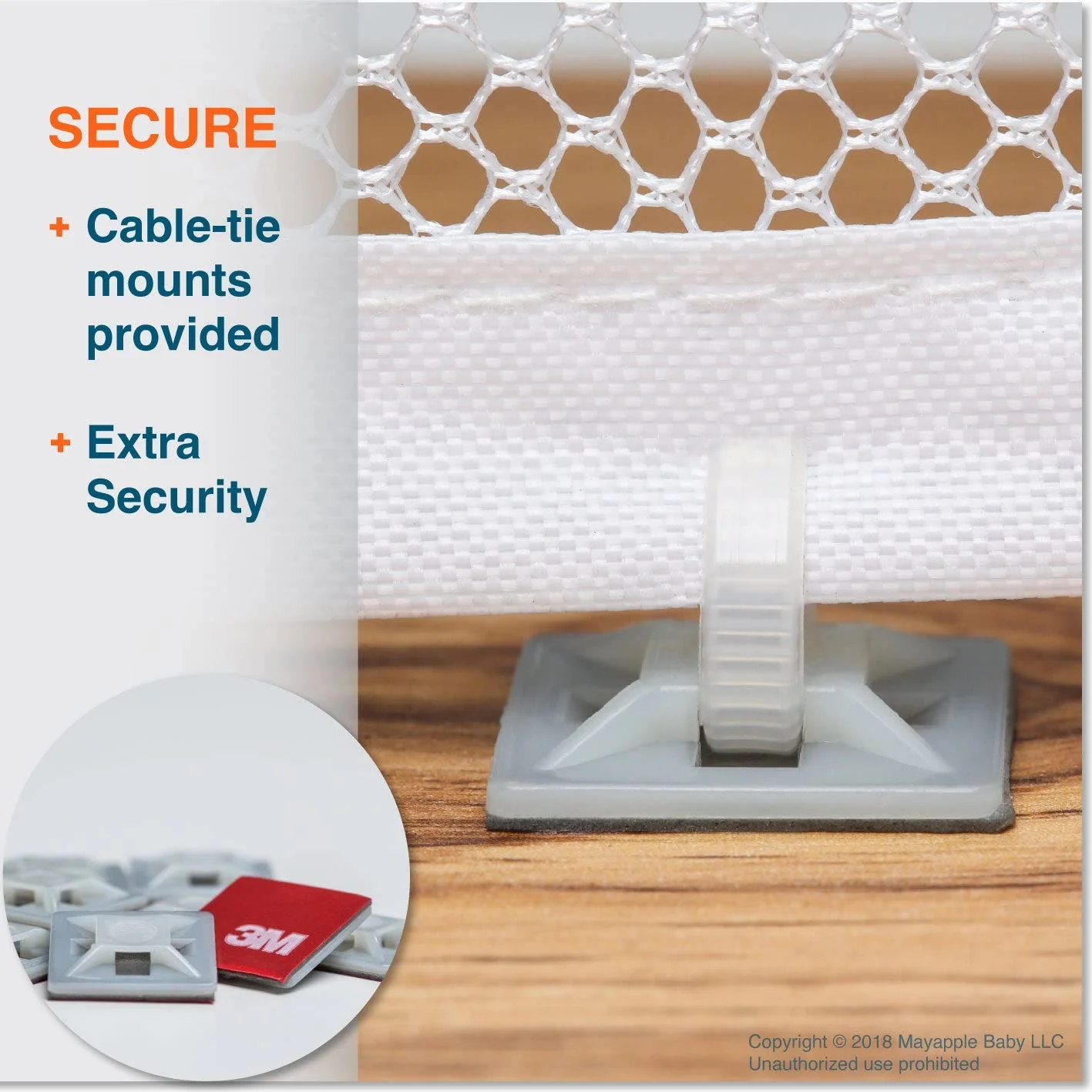 Roving Cove Stair Banister Guard 15ft x 3ft, Railing Safety Net for Baby Proofing, Child Safety Stairway Cover, Balcony Mesh Netting, Pearl White 180x36 Inch (Pack of 1) - Image 4