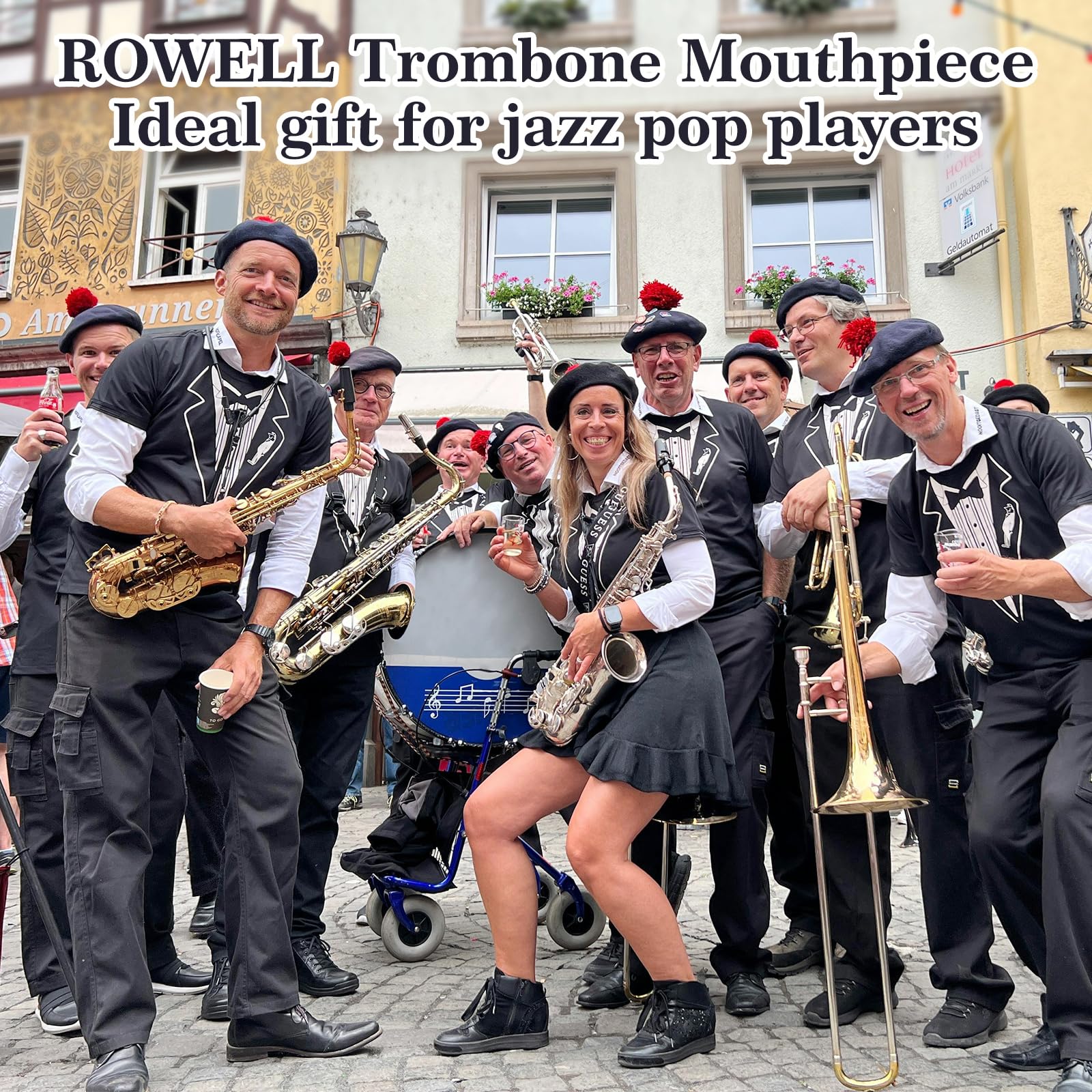ROWELL 51D Silver Trombone Mouthpiece - Brass, Compatible with Beginners and Professionals, Modern Style, B Flat Instrument - Image 6