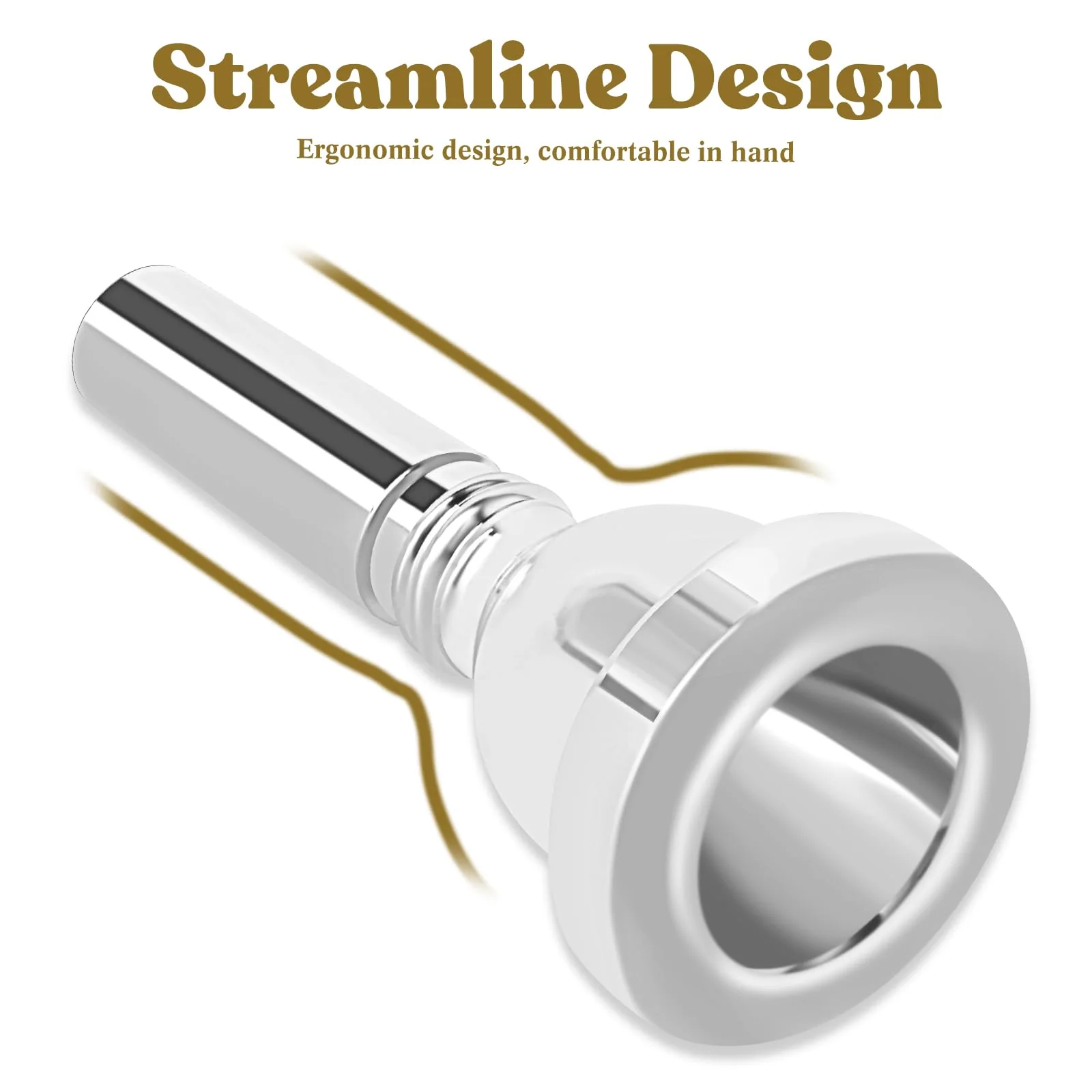 ROWELL Euphonium Mouthpiece 12 C Euphonium Mouthpiece Baritone Mouthpiece Standard Euphonium Mouthpiece Silver-Plated Euphonium Mouthpiece Professional Baritone Euphonium Replacement Mouthpiece - Image 5