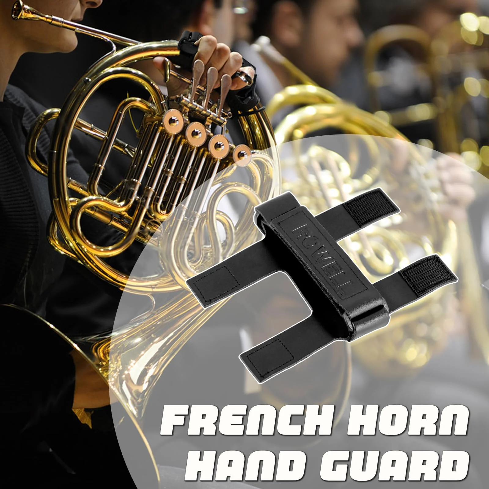 ROWELL French Horn Guard Cowhide French Horn Hand Guard Adjustable French Horn Hand Pad Portable Wear Resistant French Horn Guard French Horn Guard Replacement - Image 6