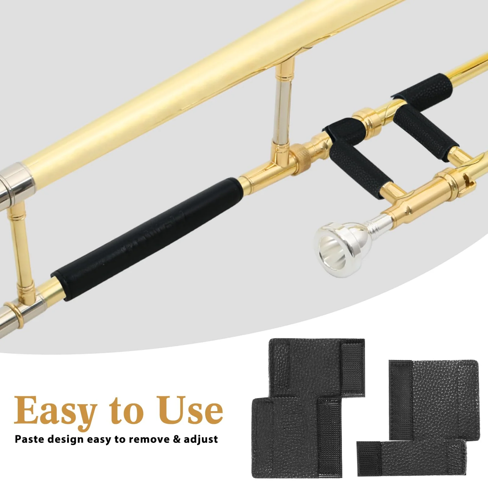 ROWELL Trombone Guard Set Trombone Leather Hand Guard and Neck Guard 6.85 inch Trombone Neck Guard Pad,2 Pcs Trombone Finger Guard for Alto Trombone Thickened Non-slip Trombone Guard Set for Beginner - Image 5