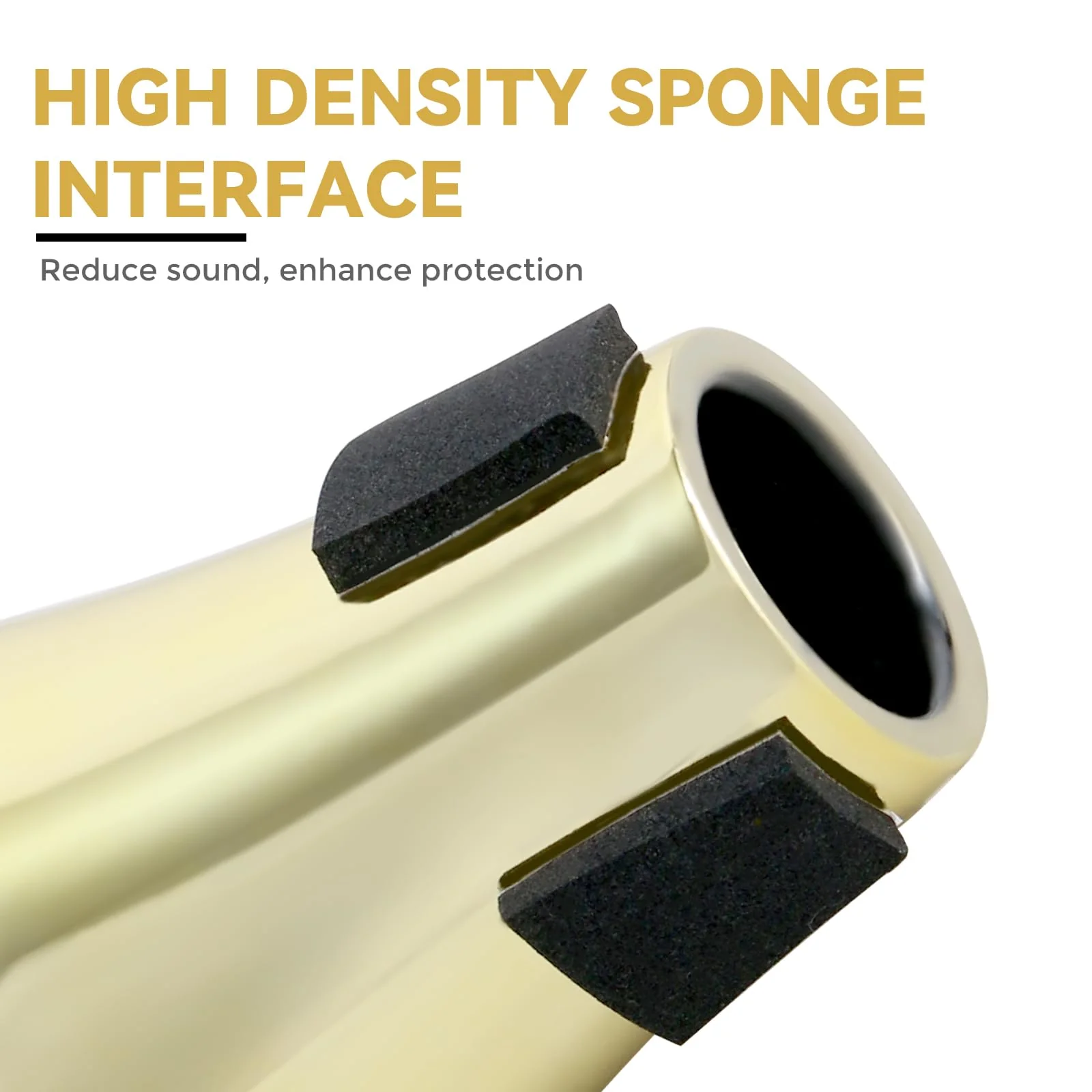 ROWELL Trombone Mute ABS Trombone Mutes Silencer Lightweight Gold Trombone Mute Trombone Mutes with High Density Sponge Interface,Mute for Teaching and Learning Trombone - Image 4
