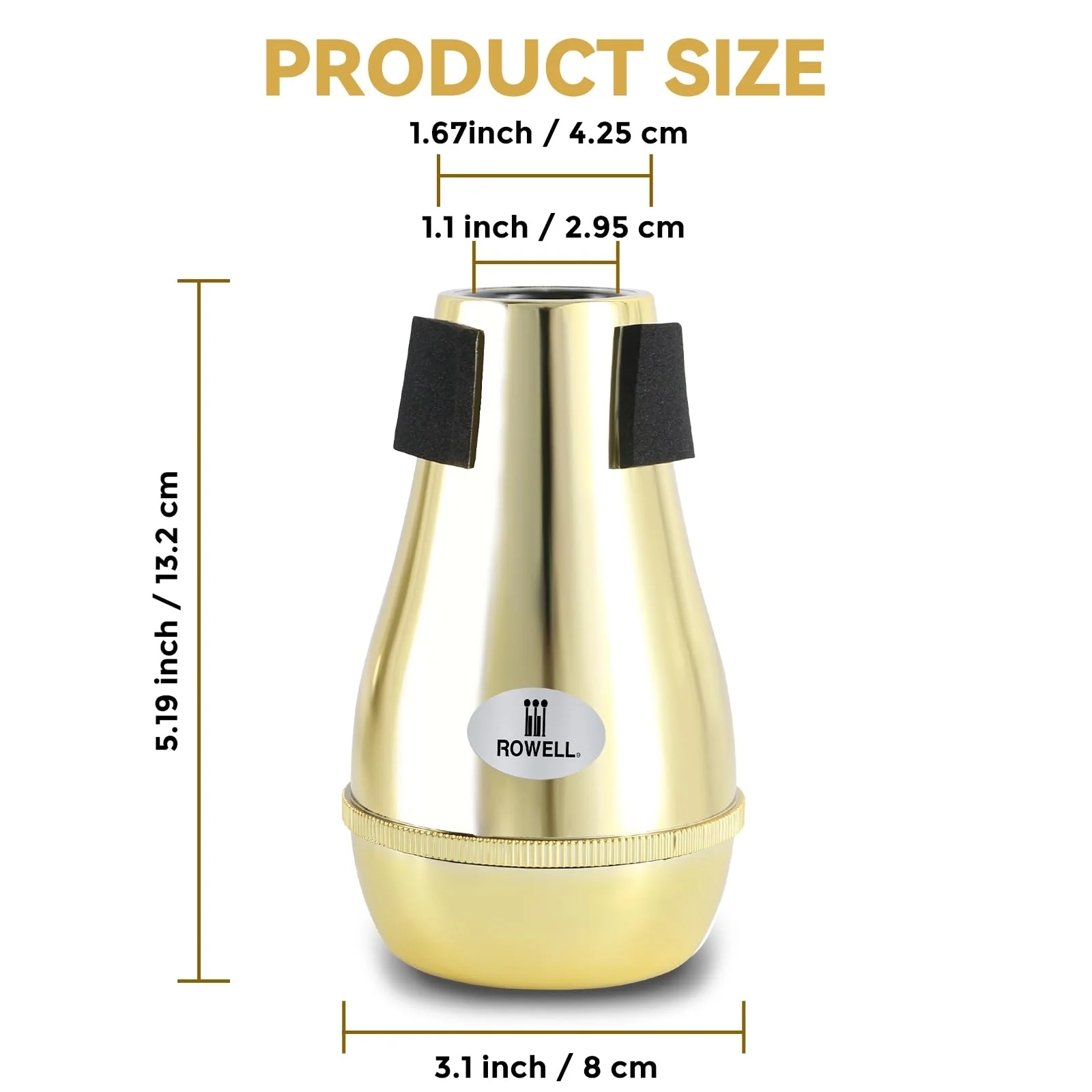ROWELL Trombone Mute ABS Trombone Mutes Silencer Lightweight Gold Trombone Mute Trombone Mutes with High Density Sponge Interface,Mute for Teaching and Learning Trombone - Image 6