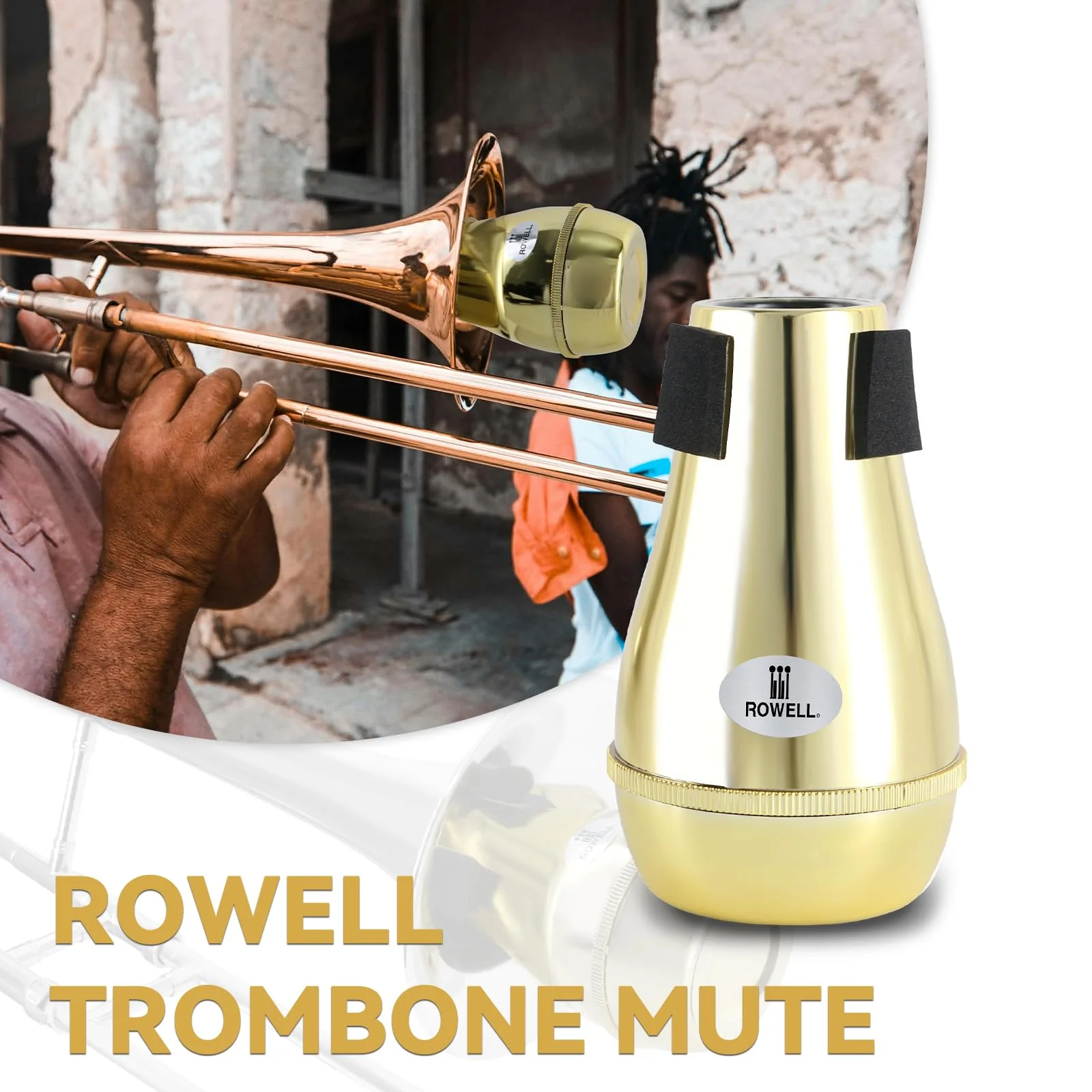 ROWELL Trombone Mute ABS Trombone Mutes Silencer Lightweight Gold Trombone Mute Trombone Mutes with High Density Sponge Interface,Mute for Teaching and Learning Trombone - Image 7