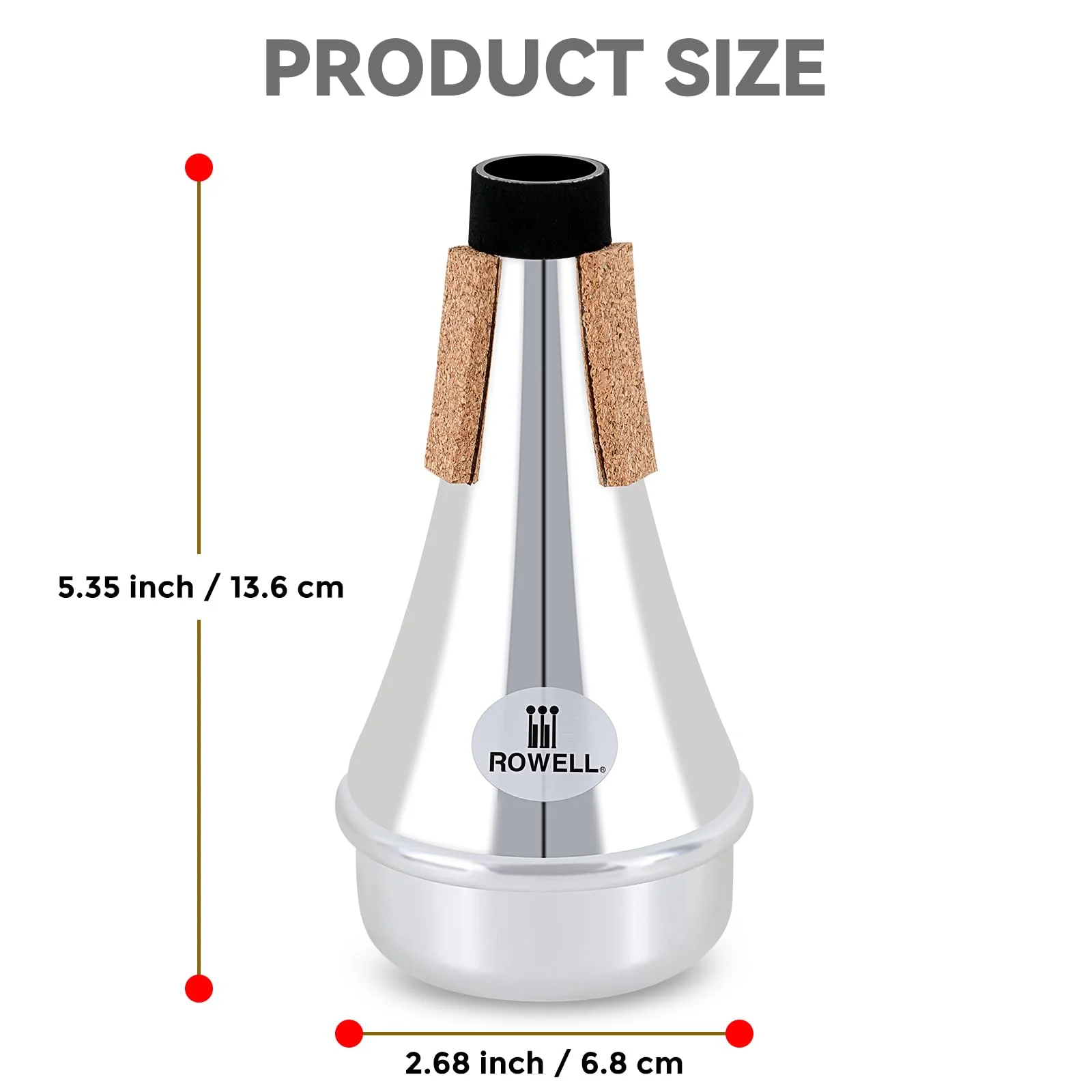 ROWELL Trumpet Mute, ABS Straight Trumpet Mute,Lightweight Practice Trumpet Mute,Trumpet Acessories for Beginner.(Sliver) Single Sliver - Image 5
