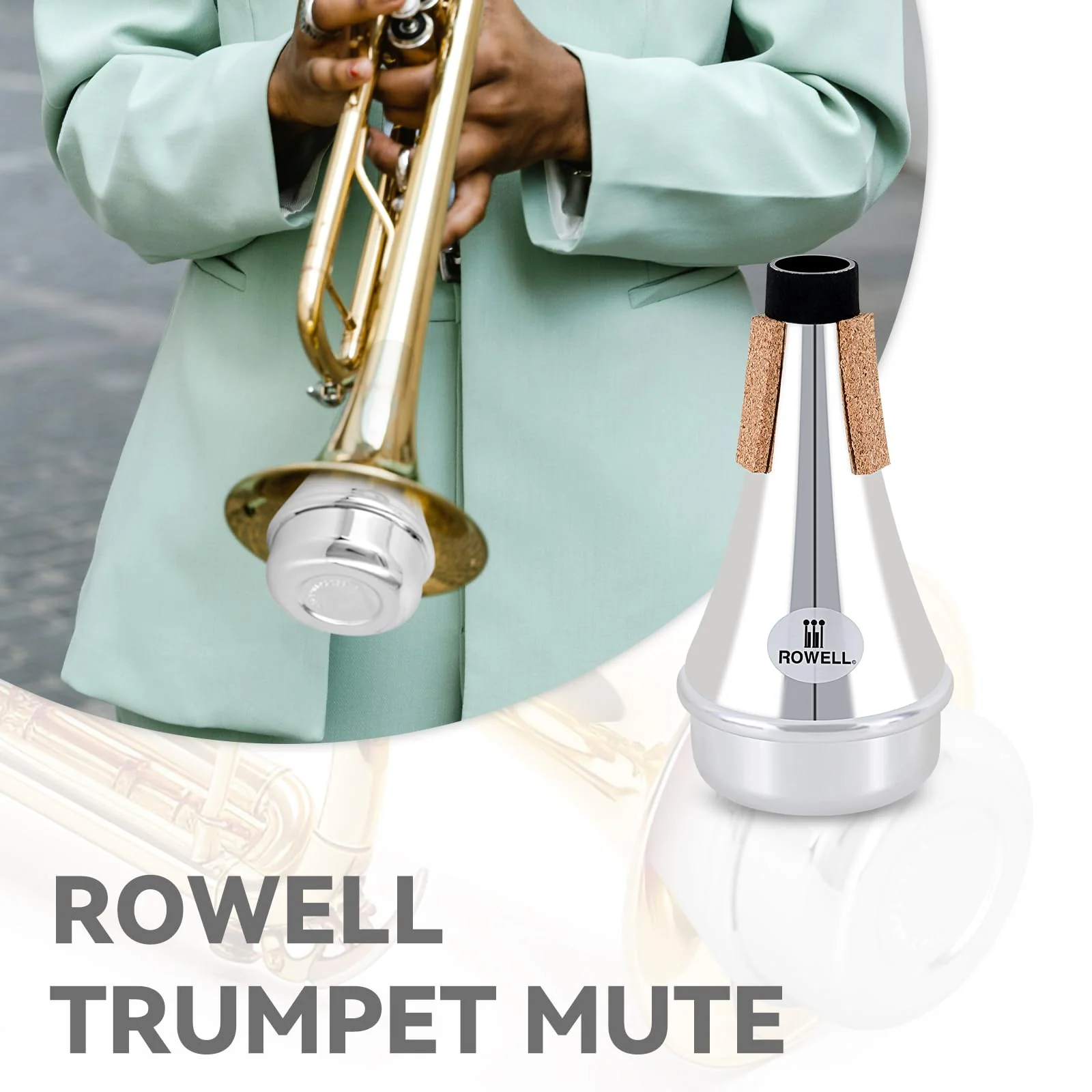 ROWELL Trumpet Mute, ABS Straight Trumpet Mute,Lightweight Practice Trumpet Mute,Trumpet Acessories for Beginner.(Sliver) Single Sliver - Image 7