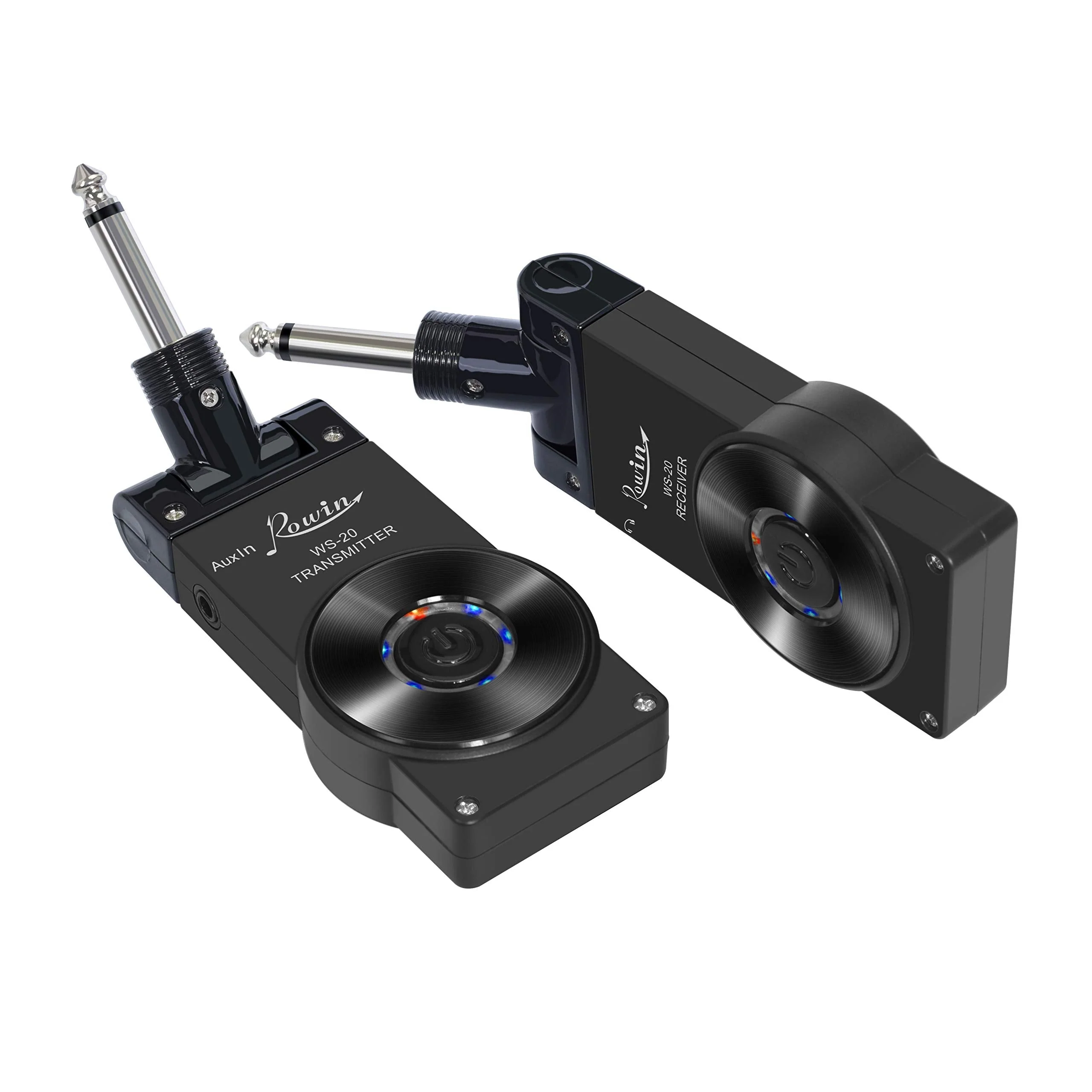 Rowin 2.4G Guitar Wireless System Transmitter Receiver for Electric Guitar Bass Violin with Rechargable Battery, USB Cable (Full Black) Full Black - Image 5