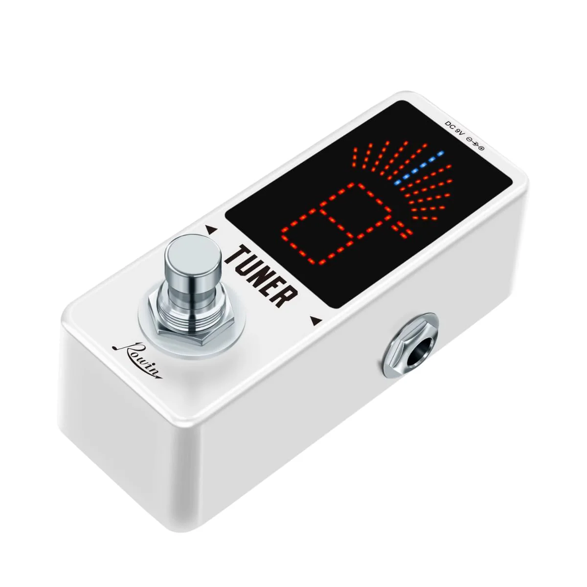 Rowin High Precision Guitar Chromatic Tuner Pedal Ture Bypass Silver - Image 5