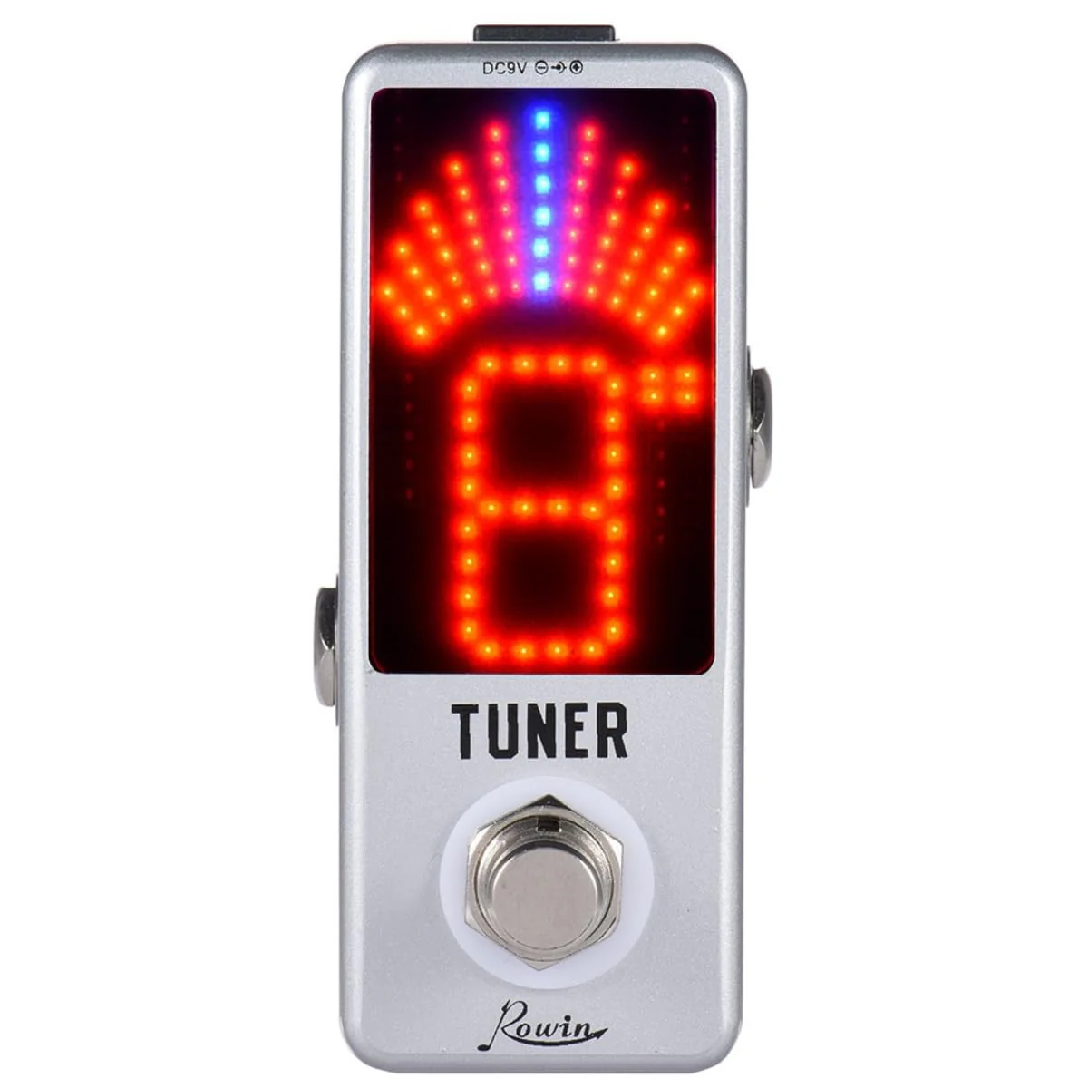 Rowin High Precision Guitar Chromatic Tuner Pedal Ture Bypass Silver - Image 6