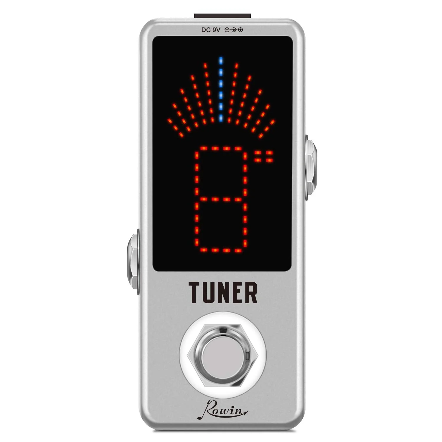Rowin LT-910 Chromatic Tuner Pedal - Ultra-Precise Strobe Mode (±0.1% Accuracy), LED Display, True Bypass, Compact Metal Design (DC 9V Powered, Adapter not Included) - Image 2