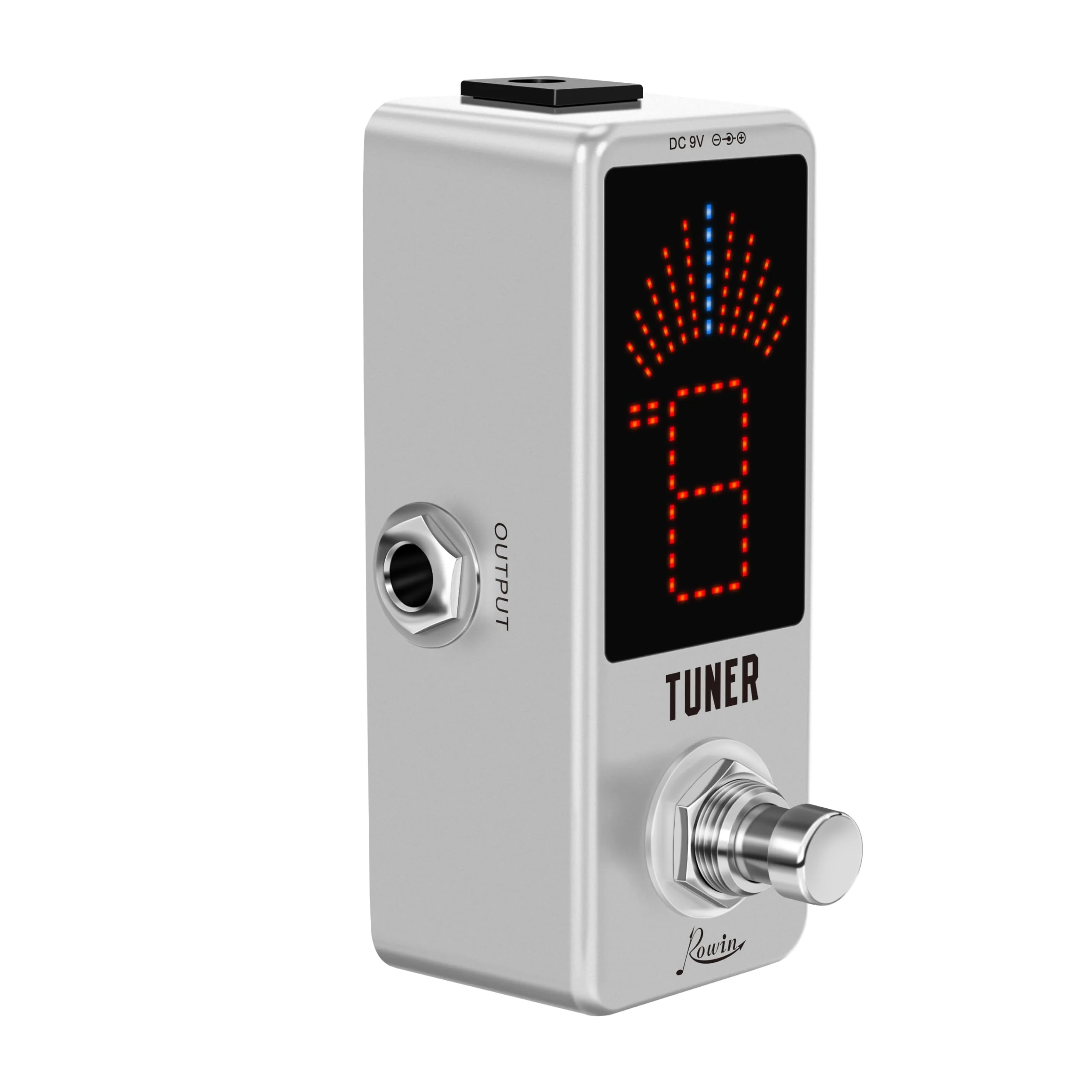 Rowin LT-910 Chromatic Tuner Pedal - Ultra-Precise Strobe Mode (±0.1% Accuracy), LED Display, True Bypass, Compact Metal Design (DC 9V Powered, Adapter not Included) - Image 3