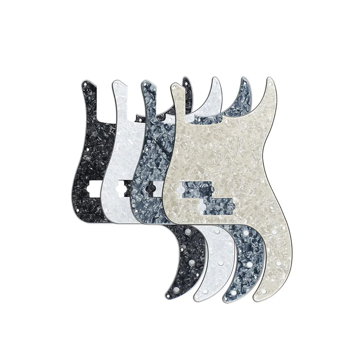ROZILO 13 Hole P Bass Style Pickguard PB Scratch Plate Bass Pickguard for 4 String Precision Bass Modern Style Black Pearl - Image 3