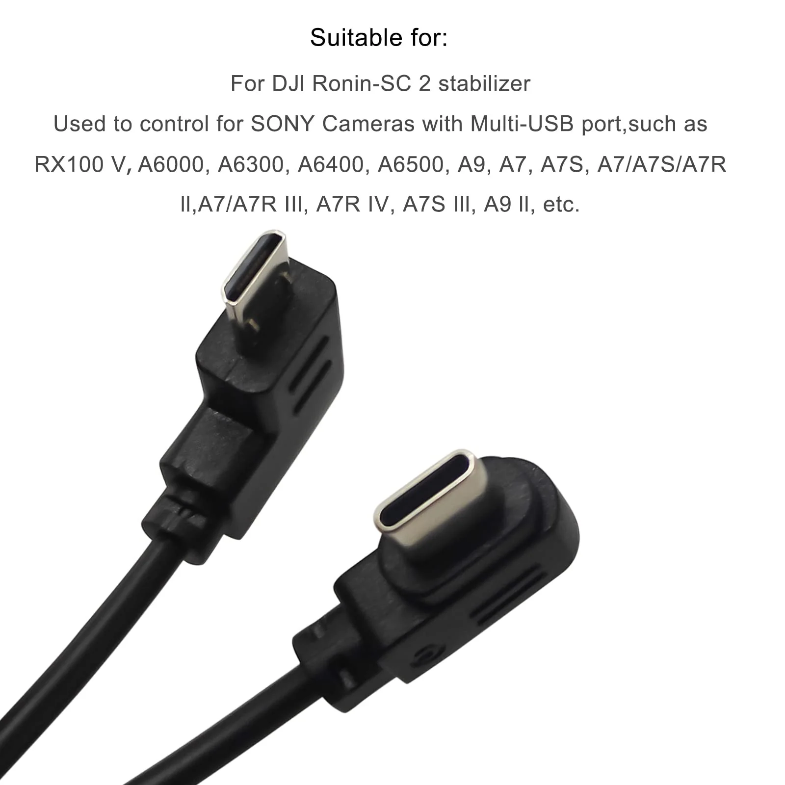 RSS Control Cable, USB-C to Multi-USB Multi-Camera Control Cable for DJI Ronin-SC to for Sony A9, A7, A7S, A7/A7S/A7R II, A7/A7R III 30cm (Upwards) - Image 4
